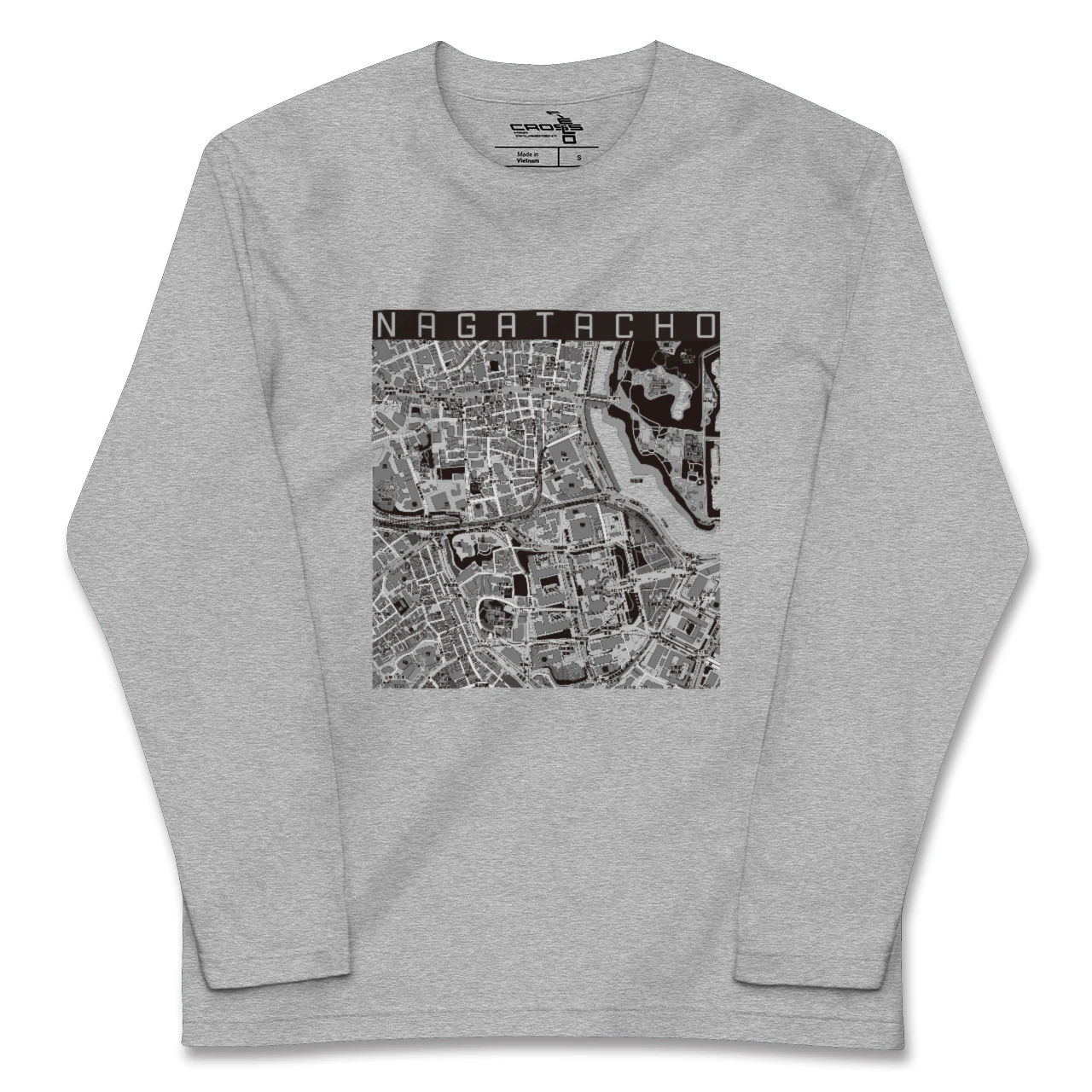 【永田町(東京都)】地図柄ロングスリーブTシャツ