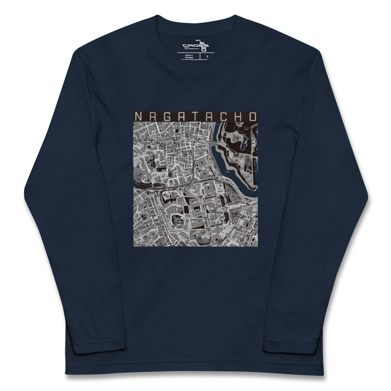 【永田町(東京都)】地図柄ロングスリーブTシャツ