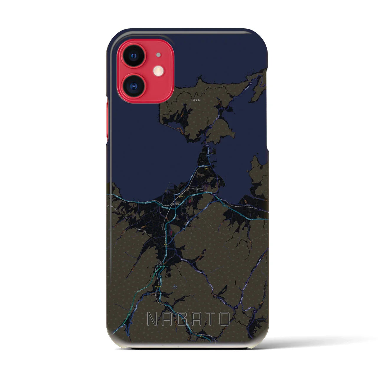 【長門(山口県)】地図柄iPhoneケース(バックカバータイプ)