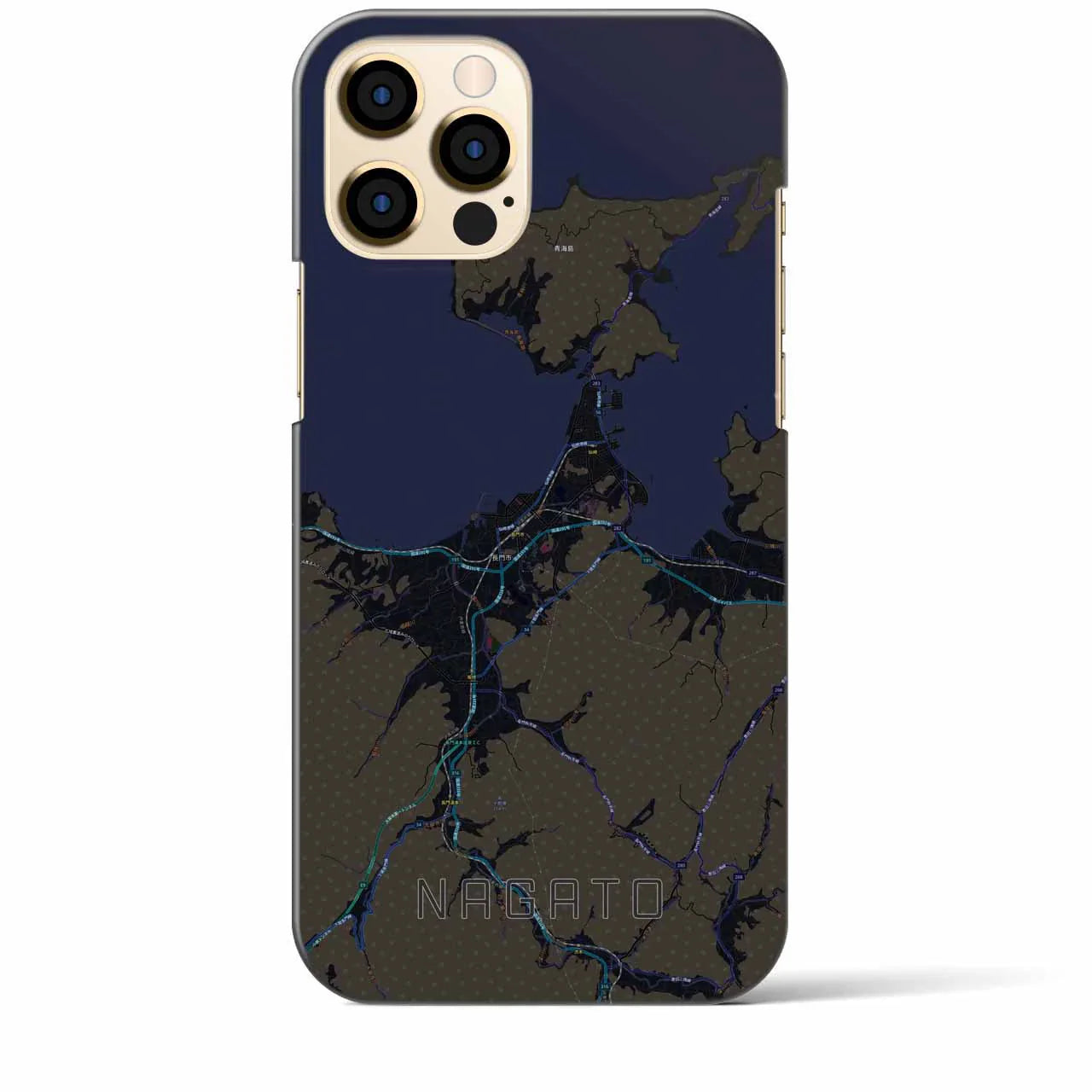 【長門(山口県)】地図柄iPhoneケース(バックカバータイプ)