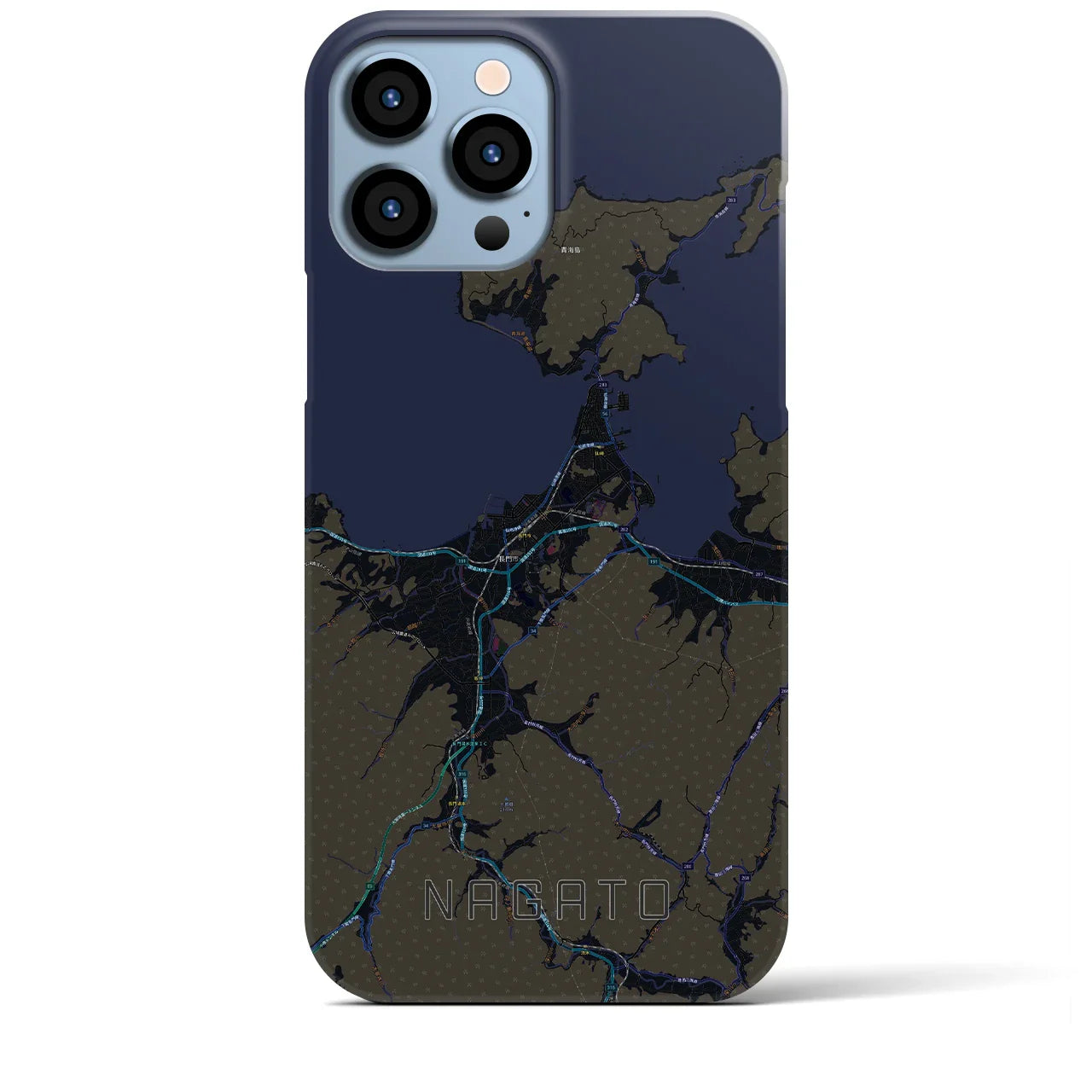 【長門(山口県)】地図柄iPhoneケース(バックカバータイプ)