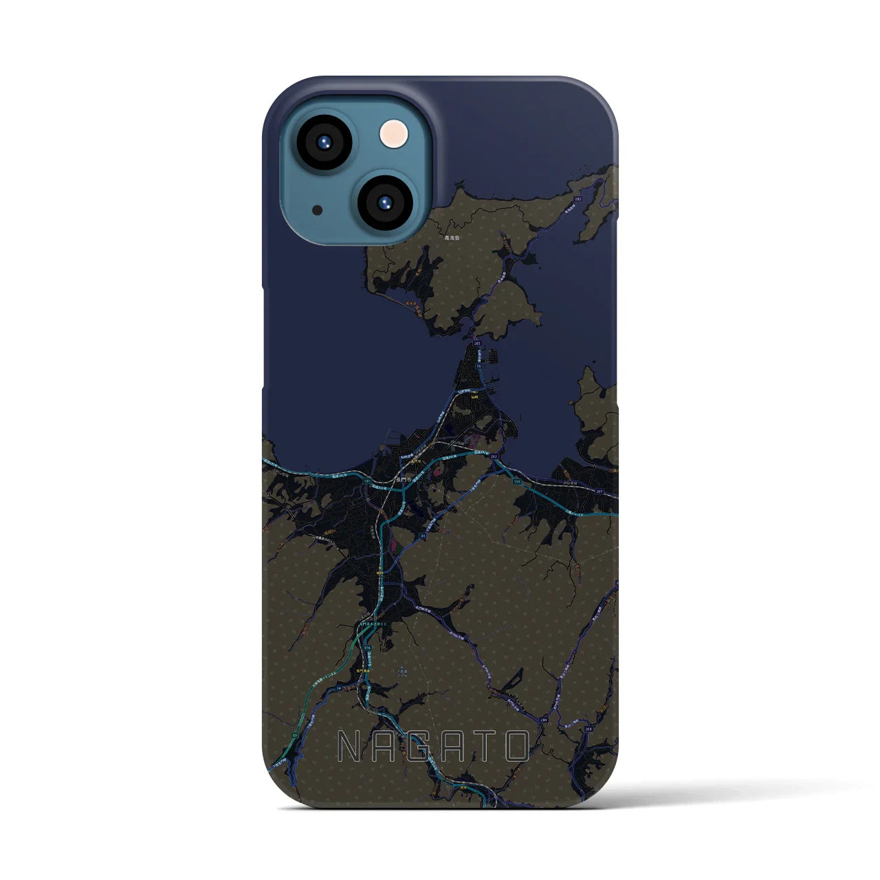 【長門(山口県)】地図柄iPhoneケース(バックカバータイプ)