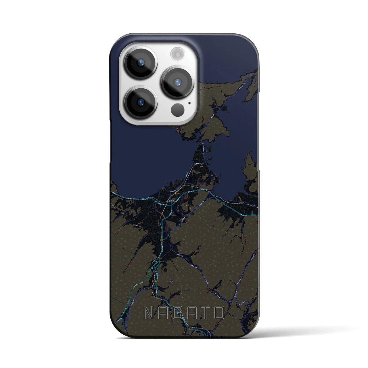 【長門(山口県)】地図柄iPhoneケース(バックカバータイプ)