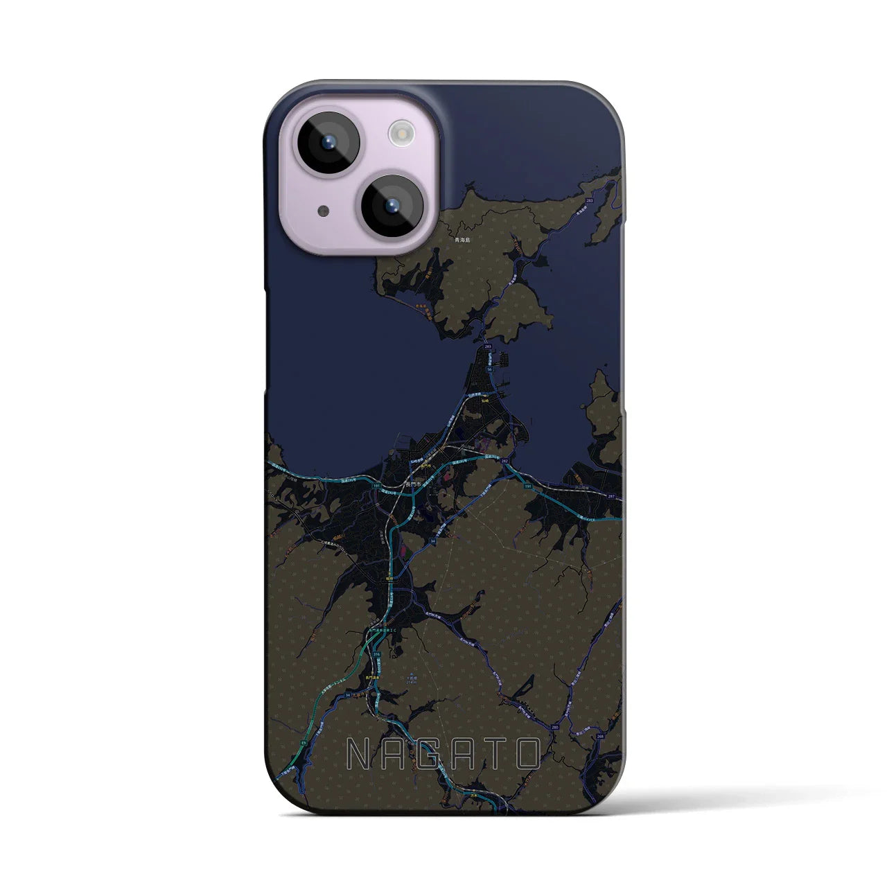 【長門(山口県)】地図柄iPhoneケース(バックカバータイプ)