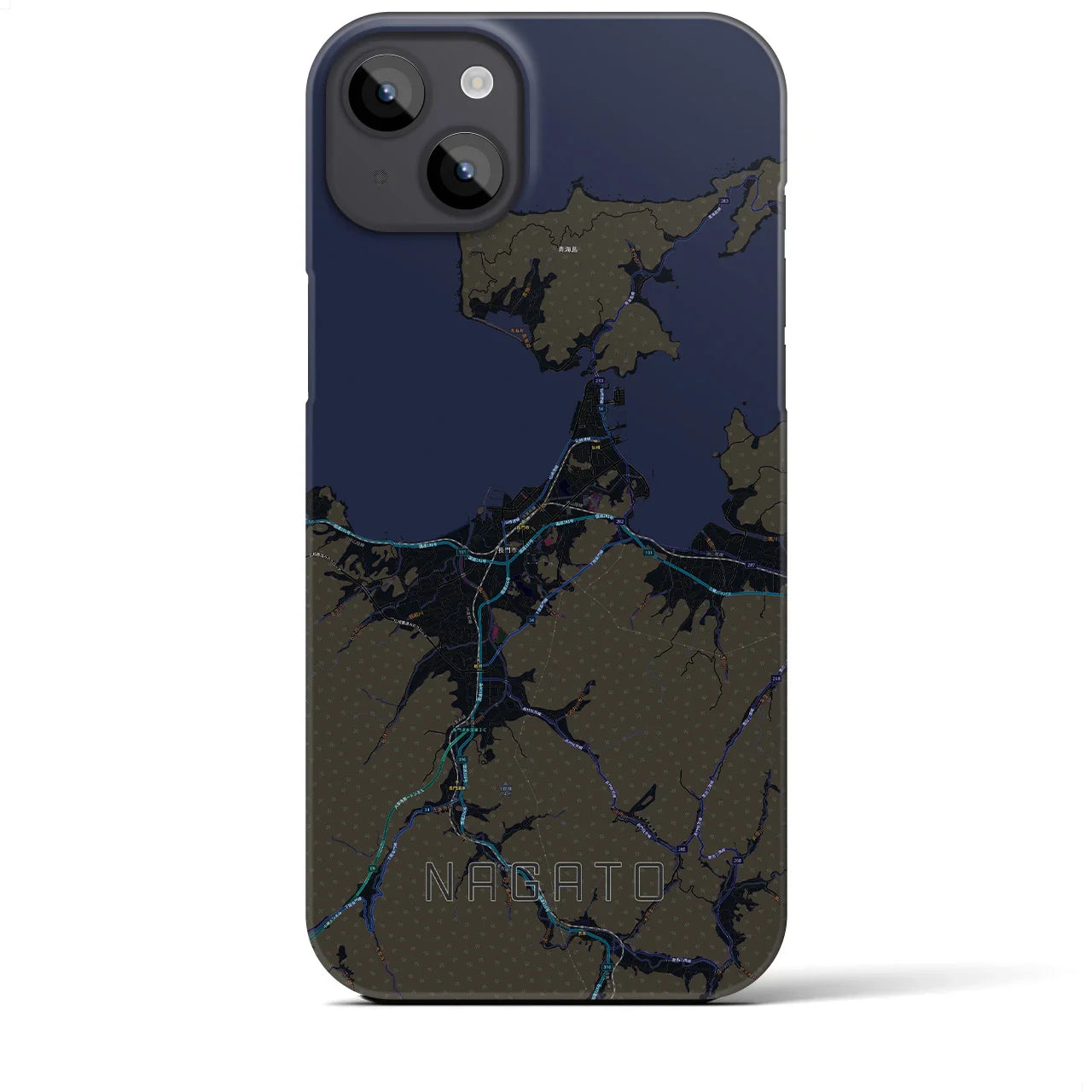 【長門(山口県)】地図柄iPhoneケース(バックカバータイプ)