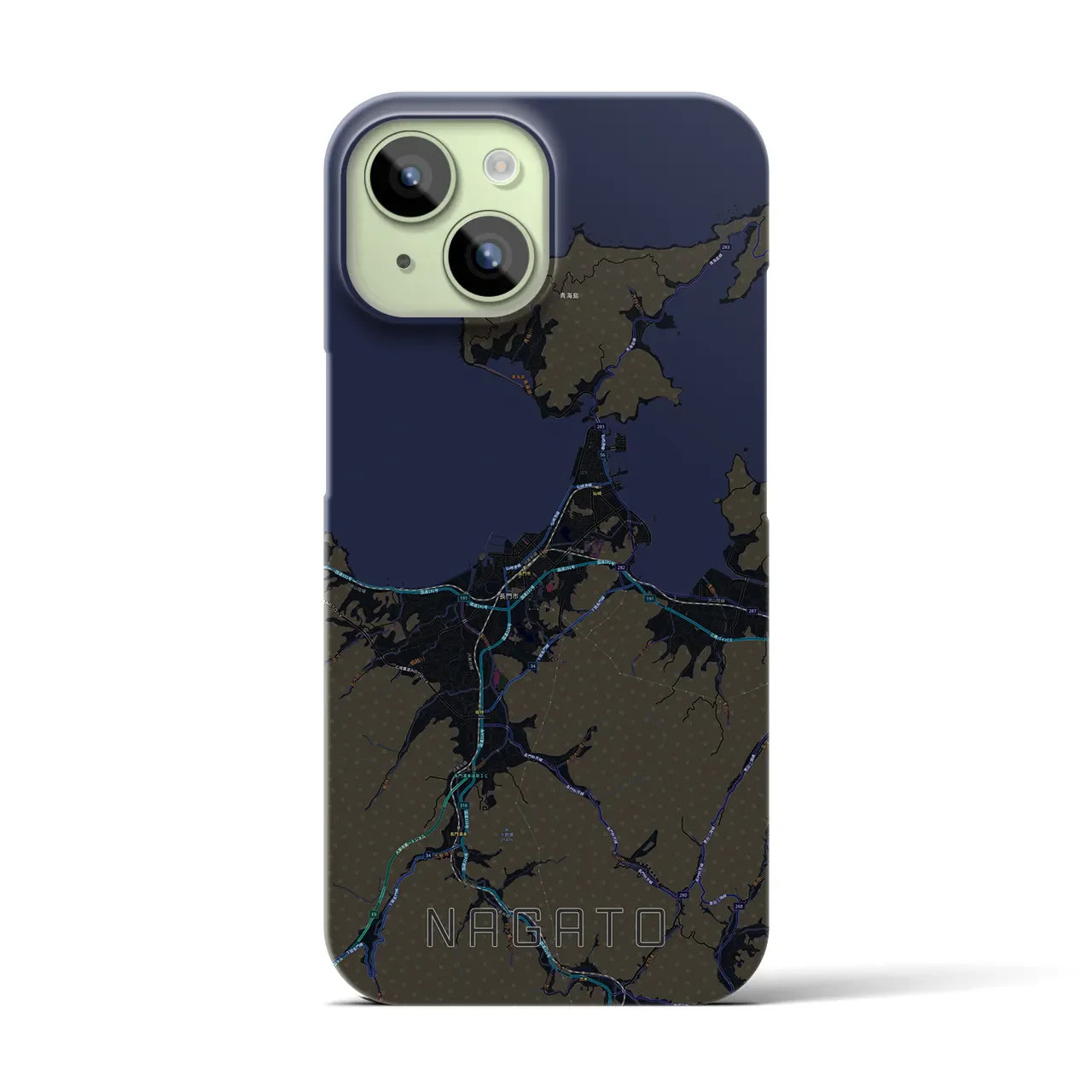 【長門(山口県)】地図柄iPhoneケース(バックカバータイプ)
