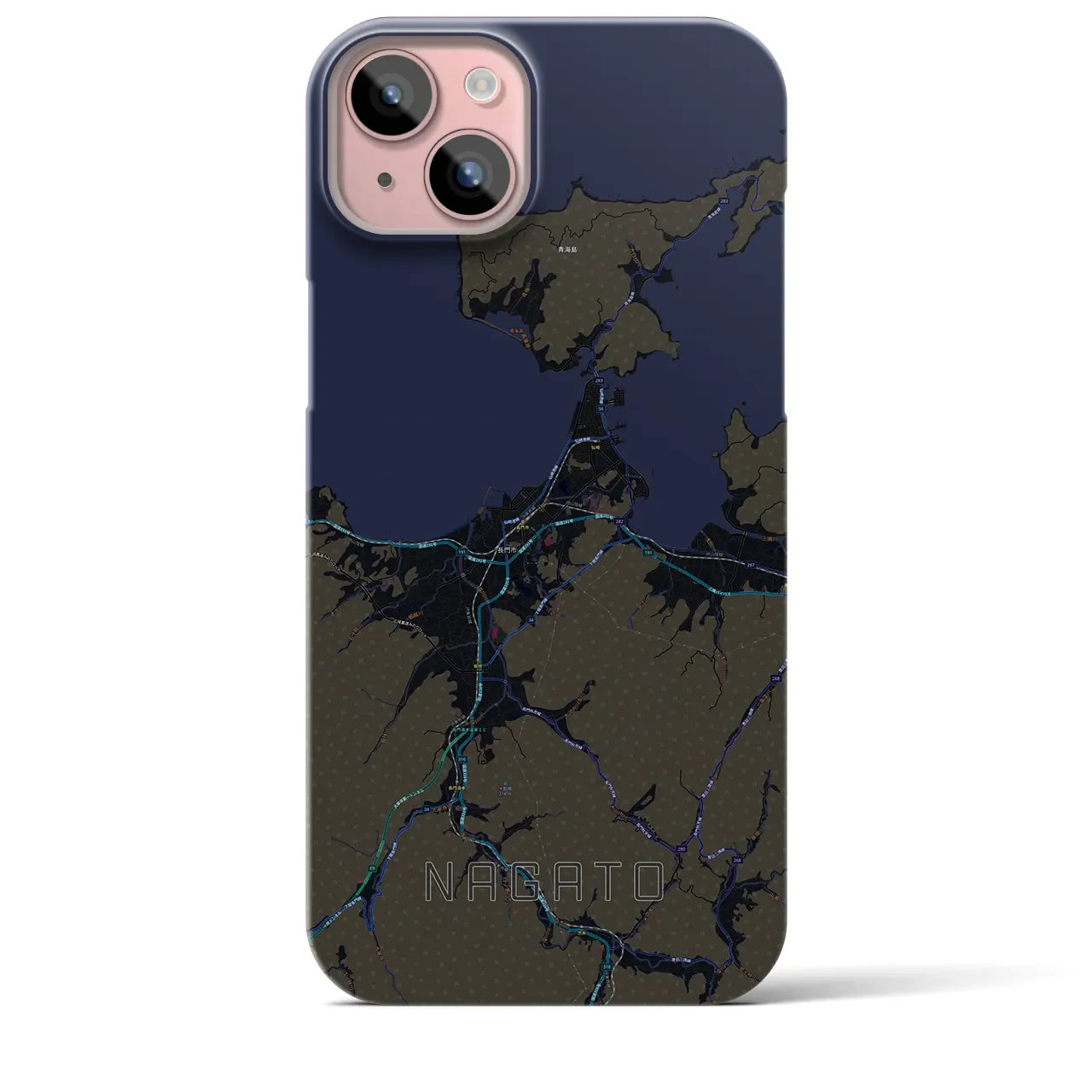 【長門(山口県)】地図柄iPhoneケース(バックカバータイプ)