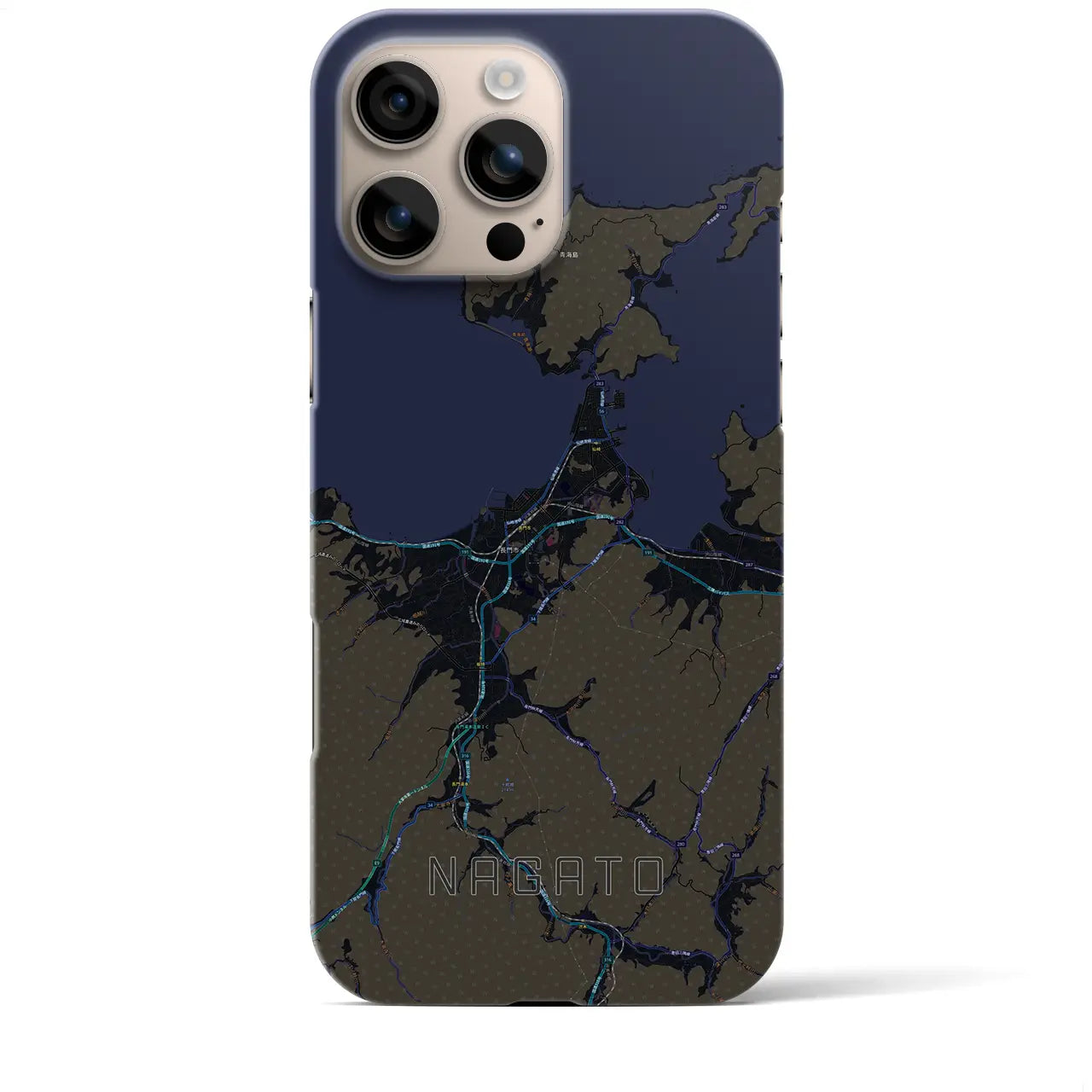【長門(山口県)】地図柄iPhoneケース(バックカバータイプ)