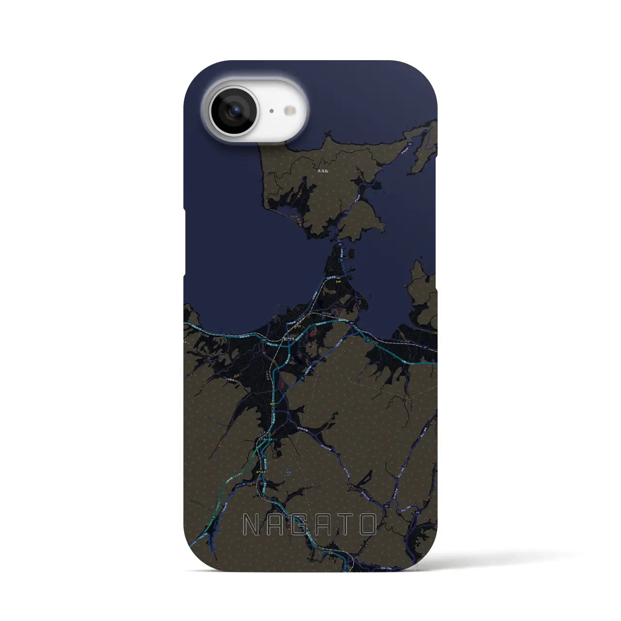 【長門(山口県)】地図柄iPhoneケース(バックカバータイプ)