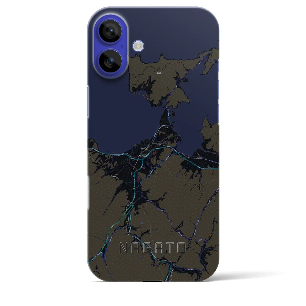 【長門(山口県)】地図柄iPhoneケース(バックカバータイプ)