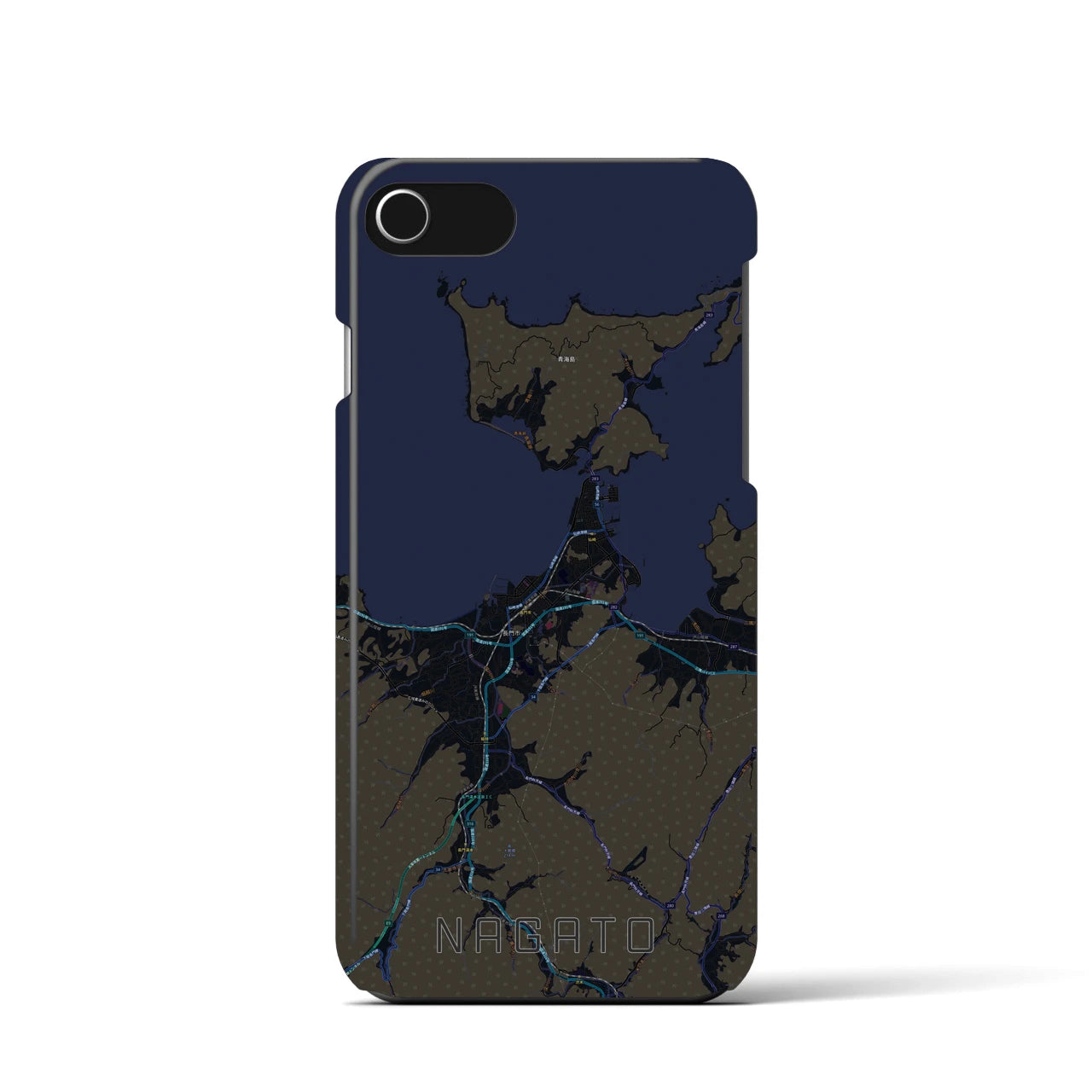 【長門(山口県)】地図柄iPhoneケース(バックカバータイプ)