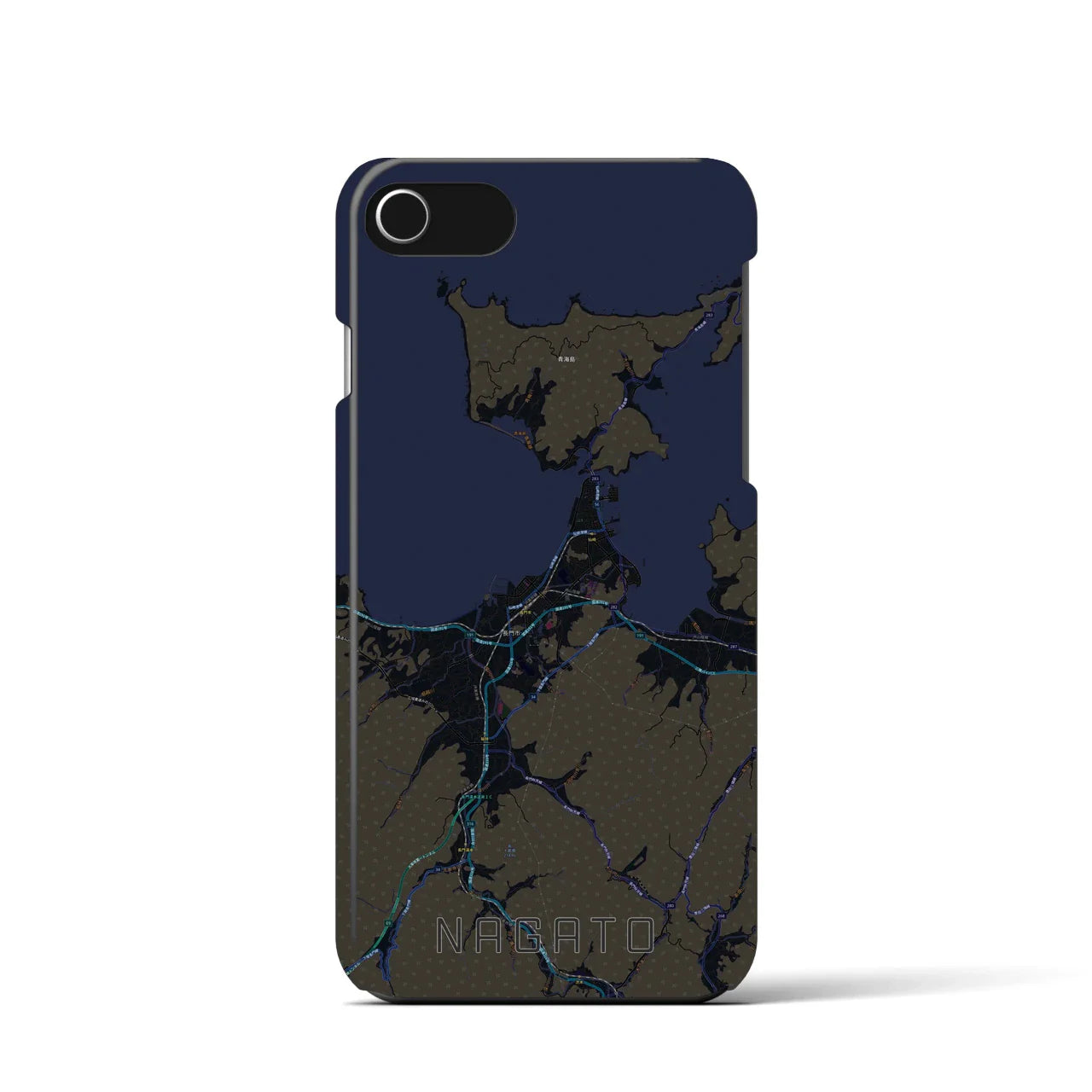 【長門(山口県)】地図柄iPhoneケース(バックカバータイプ)