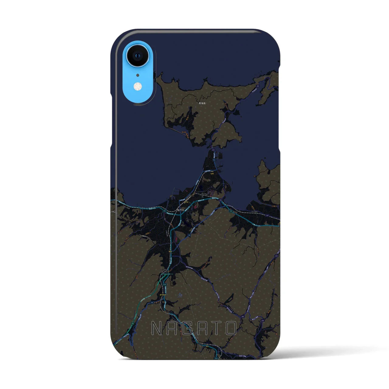 【長門(山口県)】地図柄iPhoneケース(バックカバータイプ)
