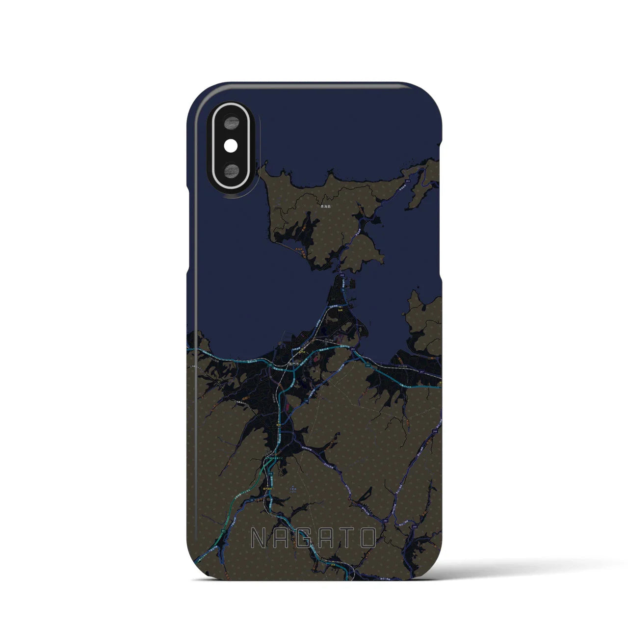 【長門(山口県)】地図柄iPhoneケース(バックカバータイプ)