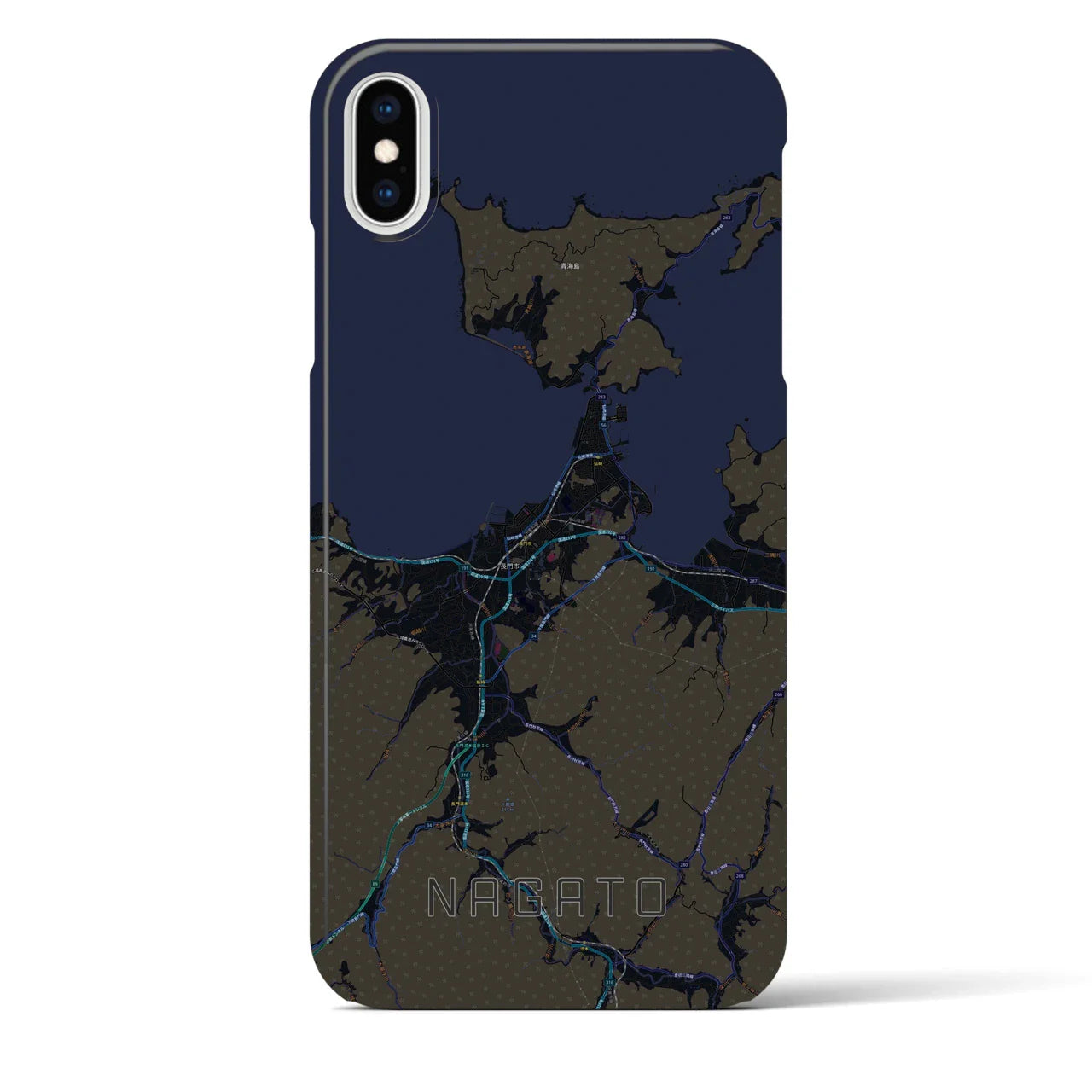 【長門(山口県)】地図柄iPhoneケース(バックカバータイプ)