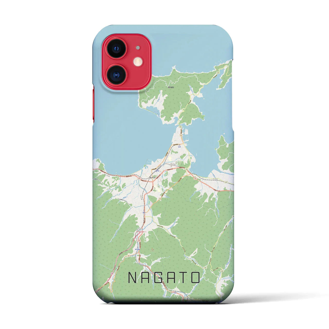 【長門(山口県)】地図柄iPhoneケース(バックカバータイプ)