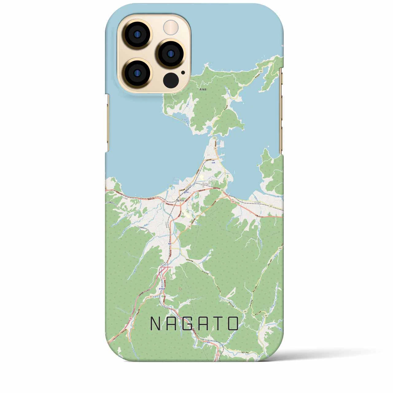 【長門(山口県)】地図柄iPhoneケース(バックカバータイプ)
