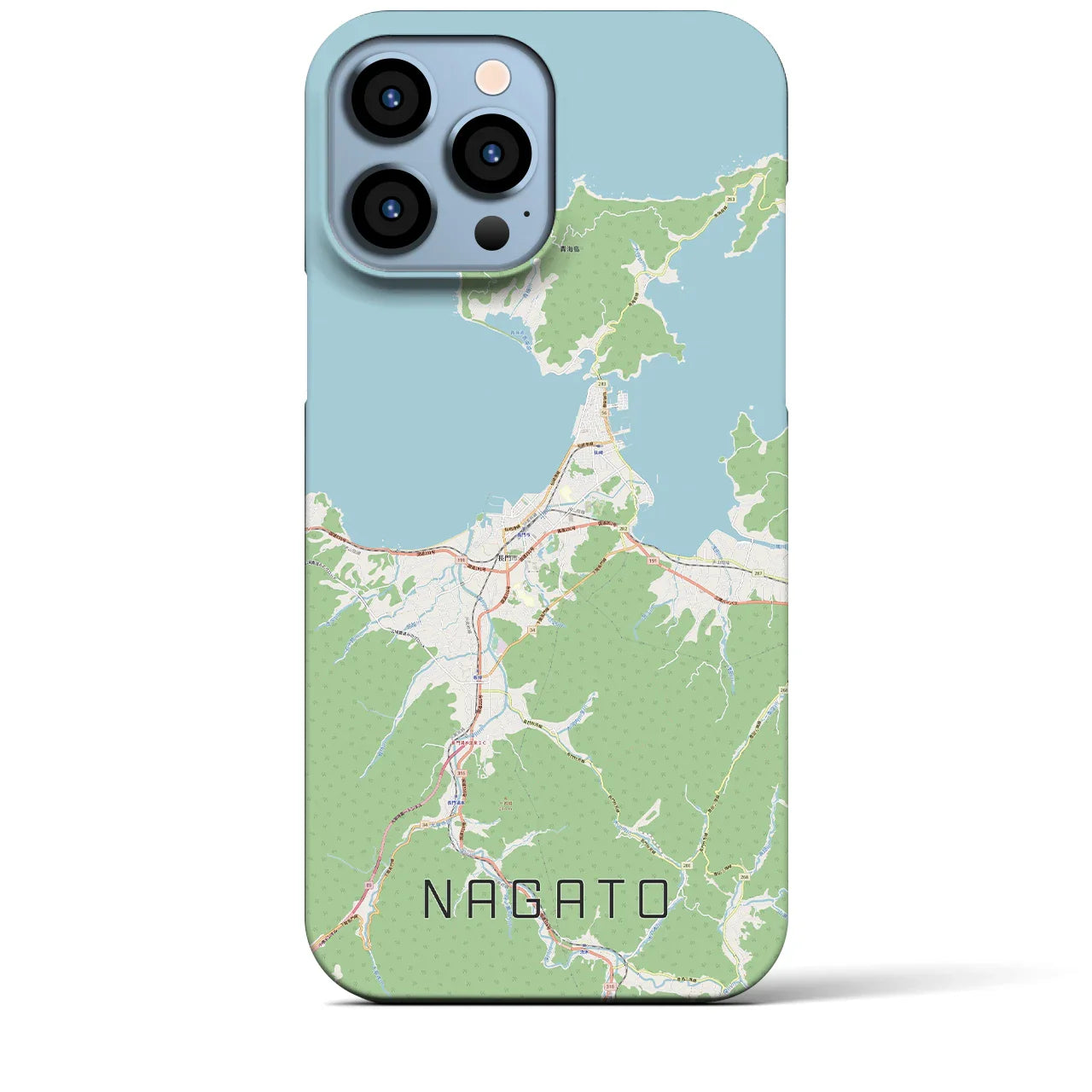 【長門(山口県)】地図柄iPhoneケース(バックカバータイプ)