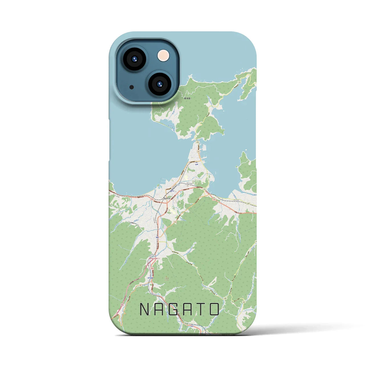【長門(山口県)】地図柄iPhoneケース(バックカバータイプ)