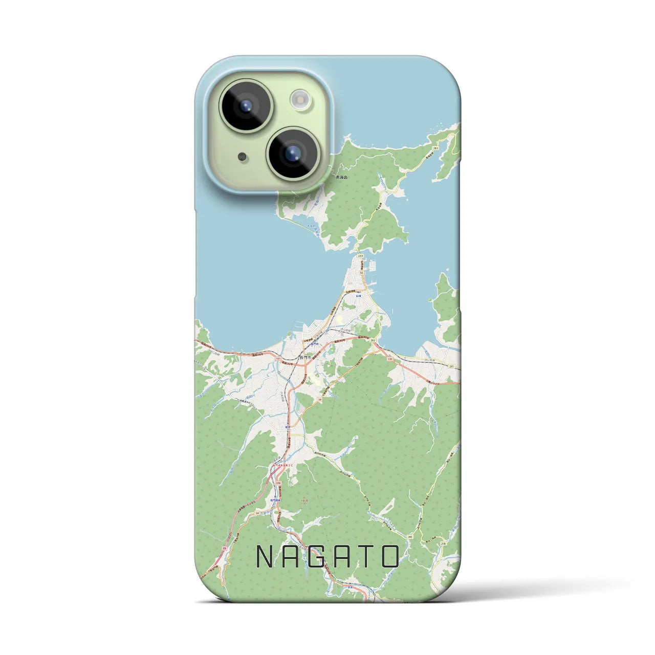 【長門(山口県)】地図柄iPhoneケース(バックカバータイプ)