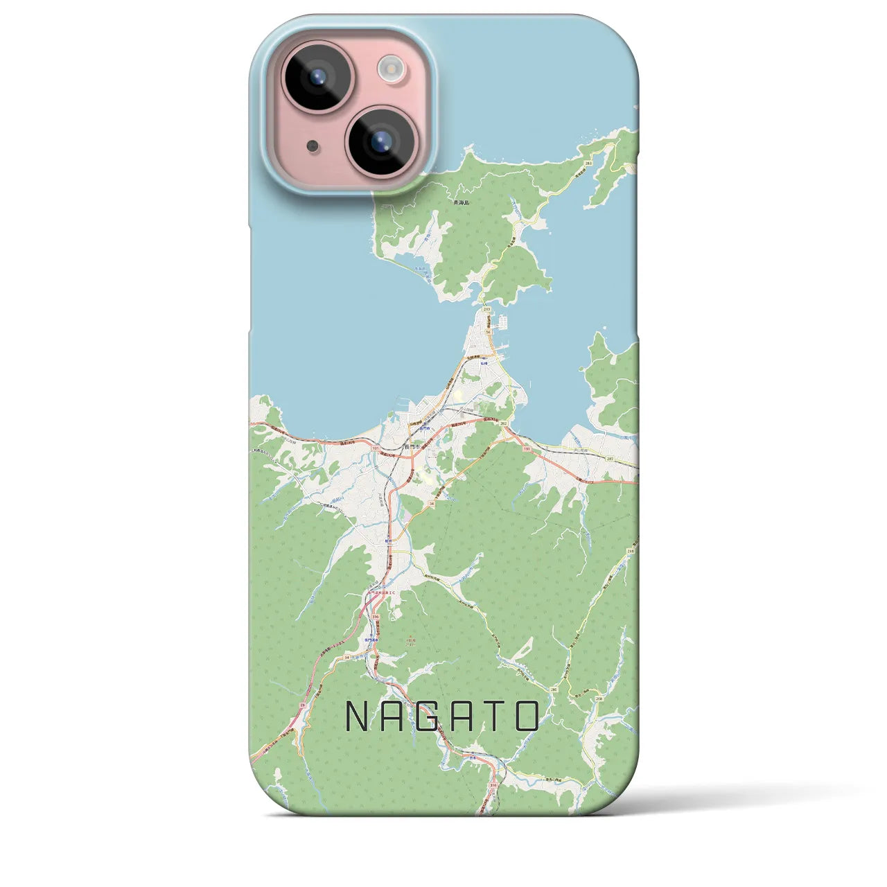 【長門(山口県)】地図柄iPhoneケース(バックカバータイプ)