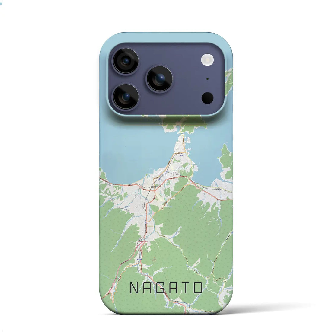 【長門(山口県)】地図柄iPhoneケース(バックカバータイプ)ブラック・iPhone 17 Pro Max 用