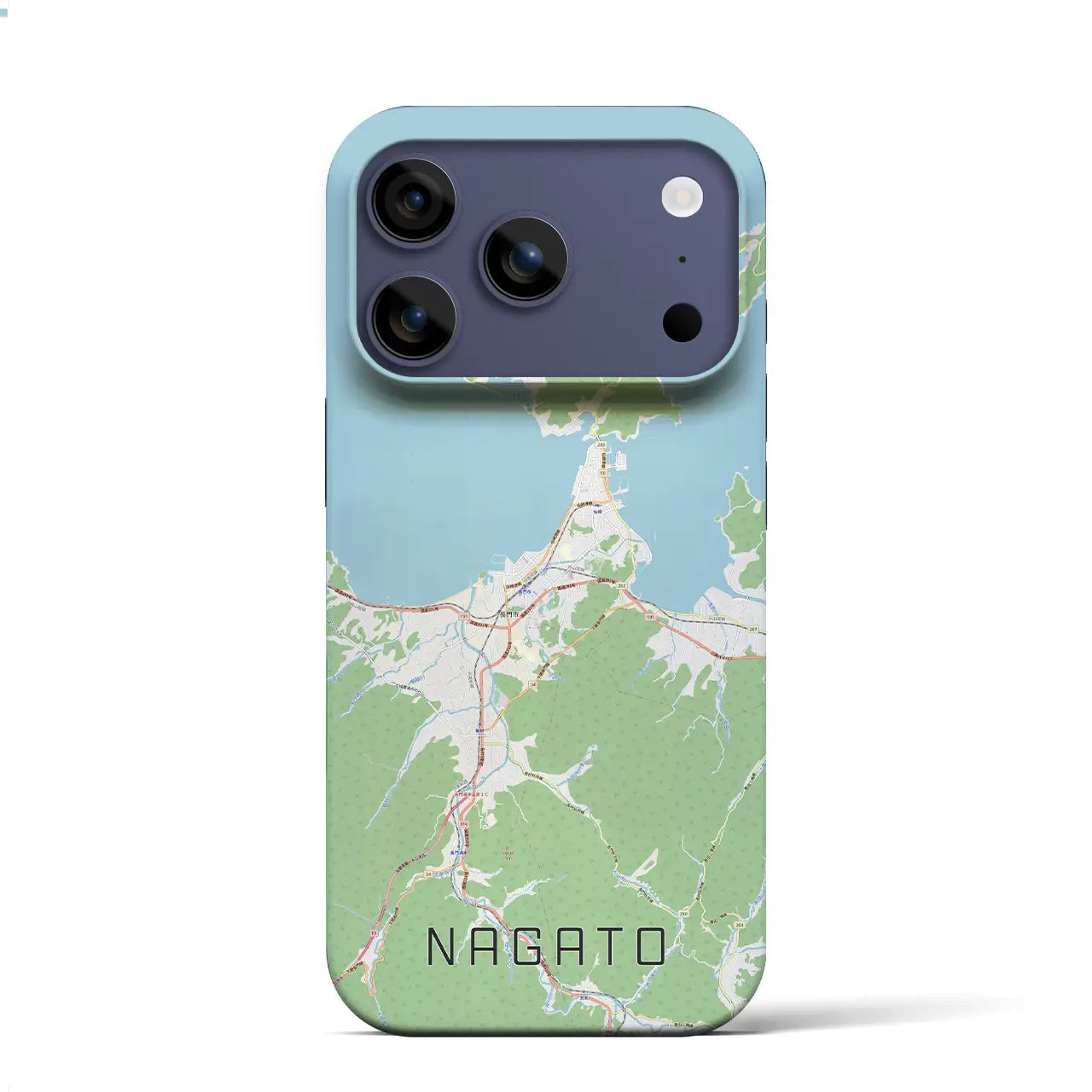 【長門(山口県)】地図柄iPhoneケース(バックカバータイプ)ブラック・iPhone 17 Pro Max 用