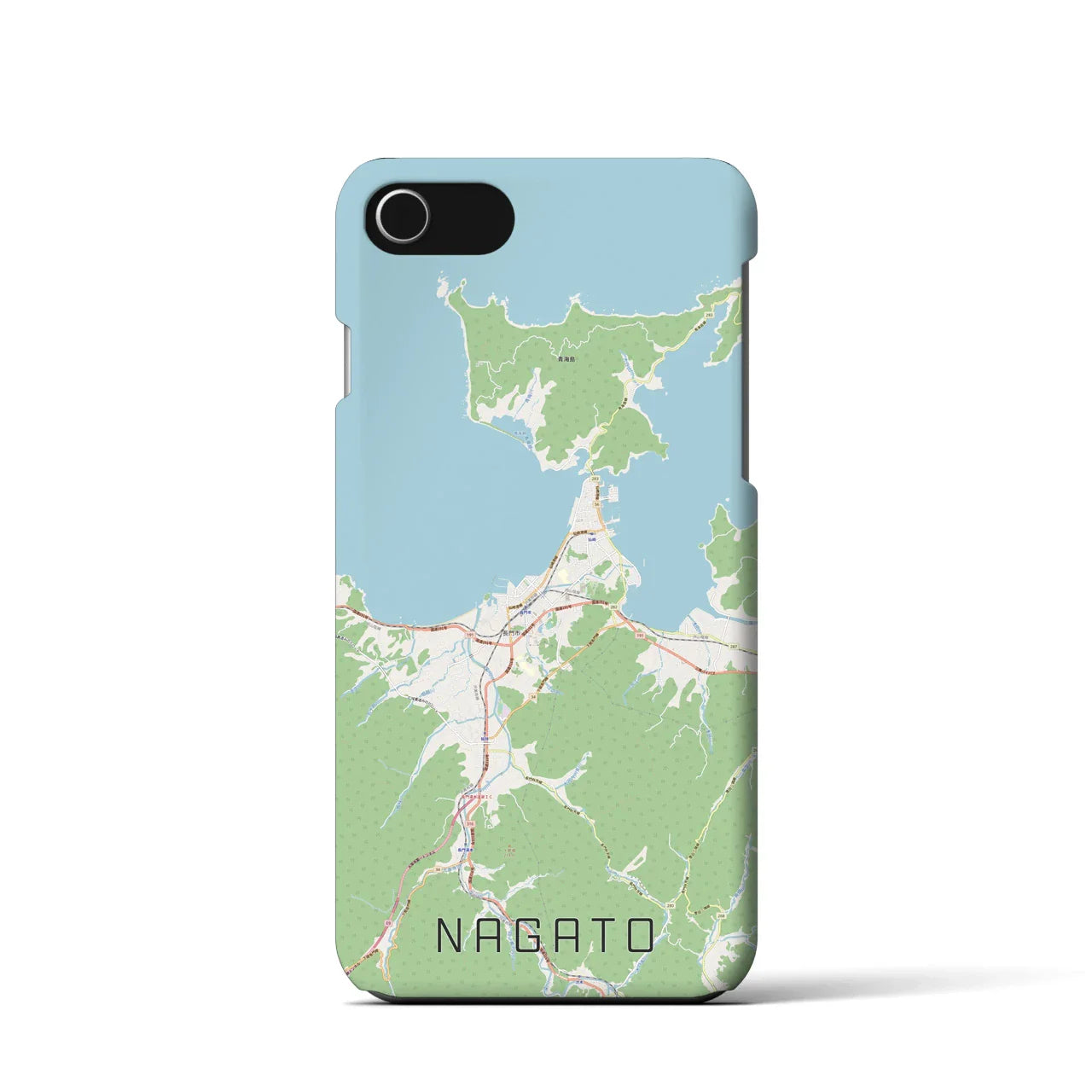 【長門(山口県)】地図柄iPhoneケース(バックカバータイプ)