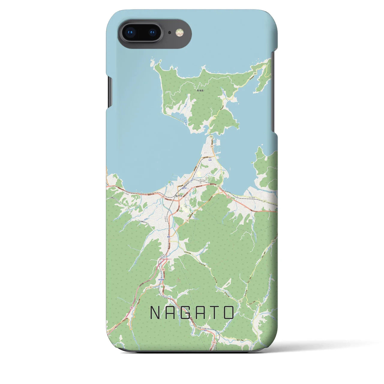 【長門(山口県)】地図柄iPhoneケース(バックカバータイプ)