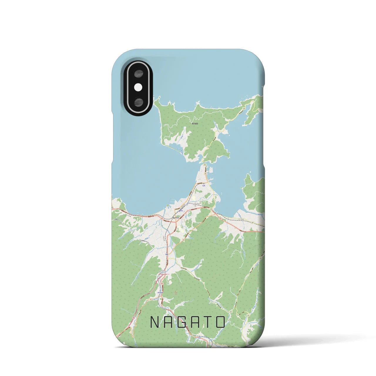 【長門(山口県)】地図柄iPhoneケース(バックカバータイプ)