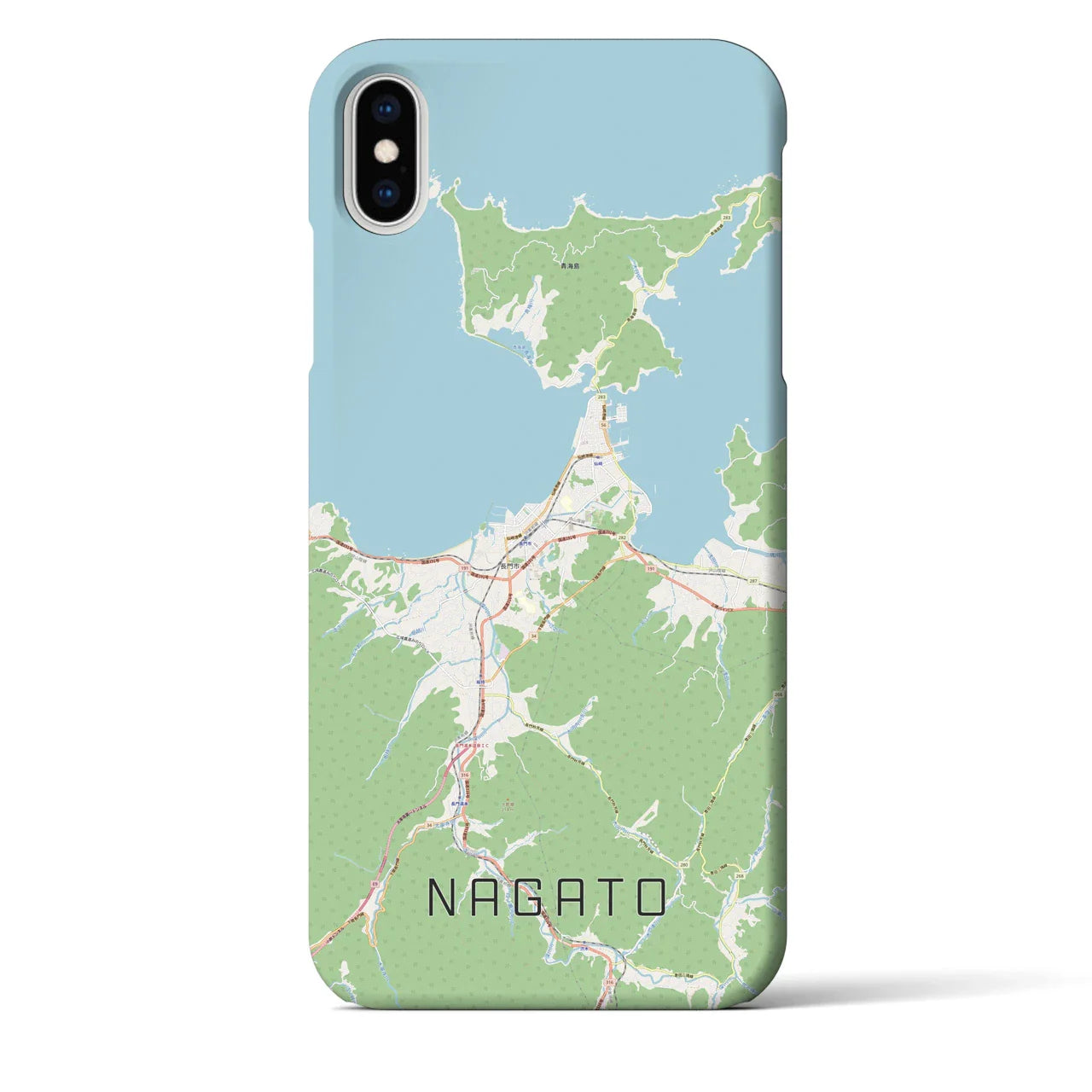 【長門(山口県)】地図柄iPhoneケース(バックカバータイプ)