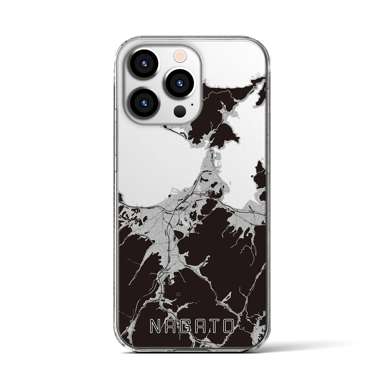 【長門(山口県)】地図柄iPhoneケース(クリアタイプ)