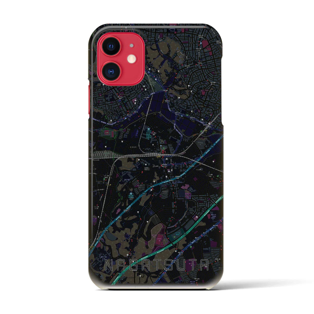 【長津田(神奈川県)】地図柄iPhoneケース(バックカバータイプ)
