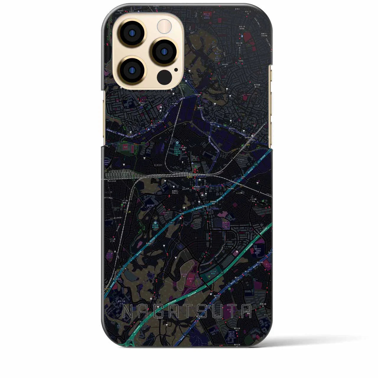 【長津田(神奈川県)】地図柄iPhoneケース(バックカバータイプ)