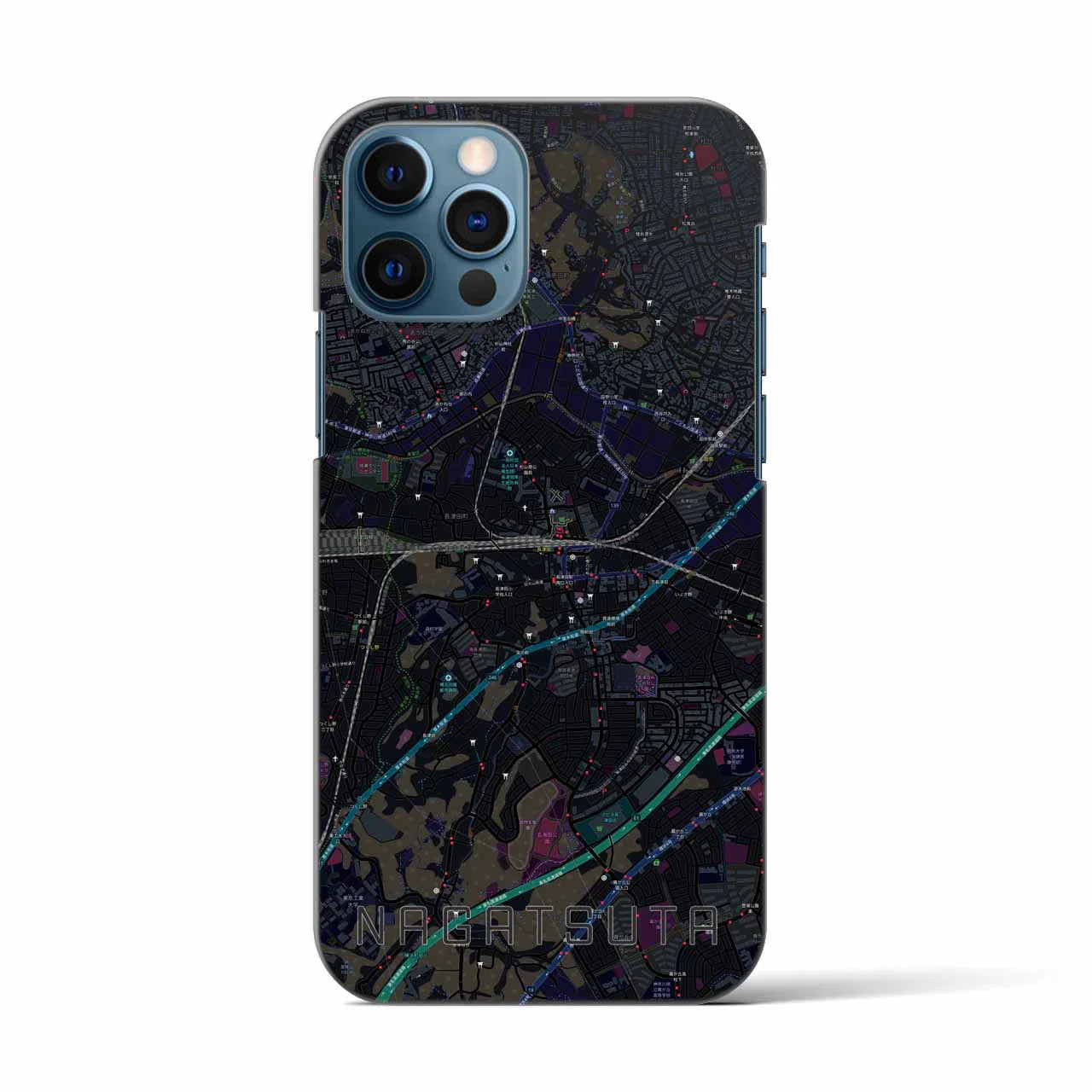 【長津田(神奈川県)】地図柄iPhoneケース(バックカバータイプ)