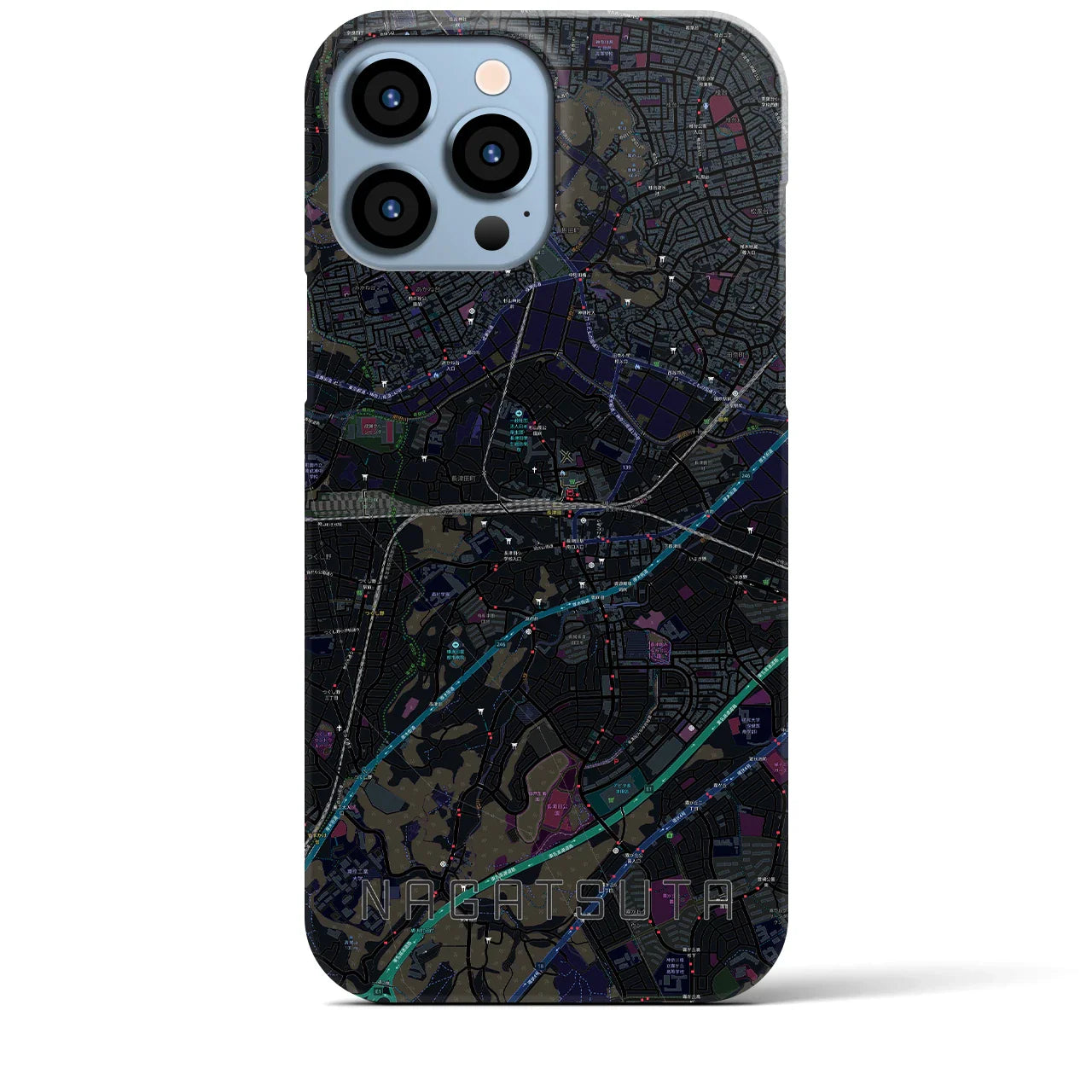 【長津田(神奈川県)】地図柄iPhoneケース(バックカバータイプ)