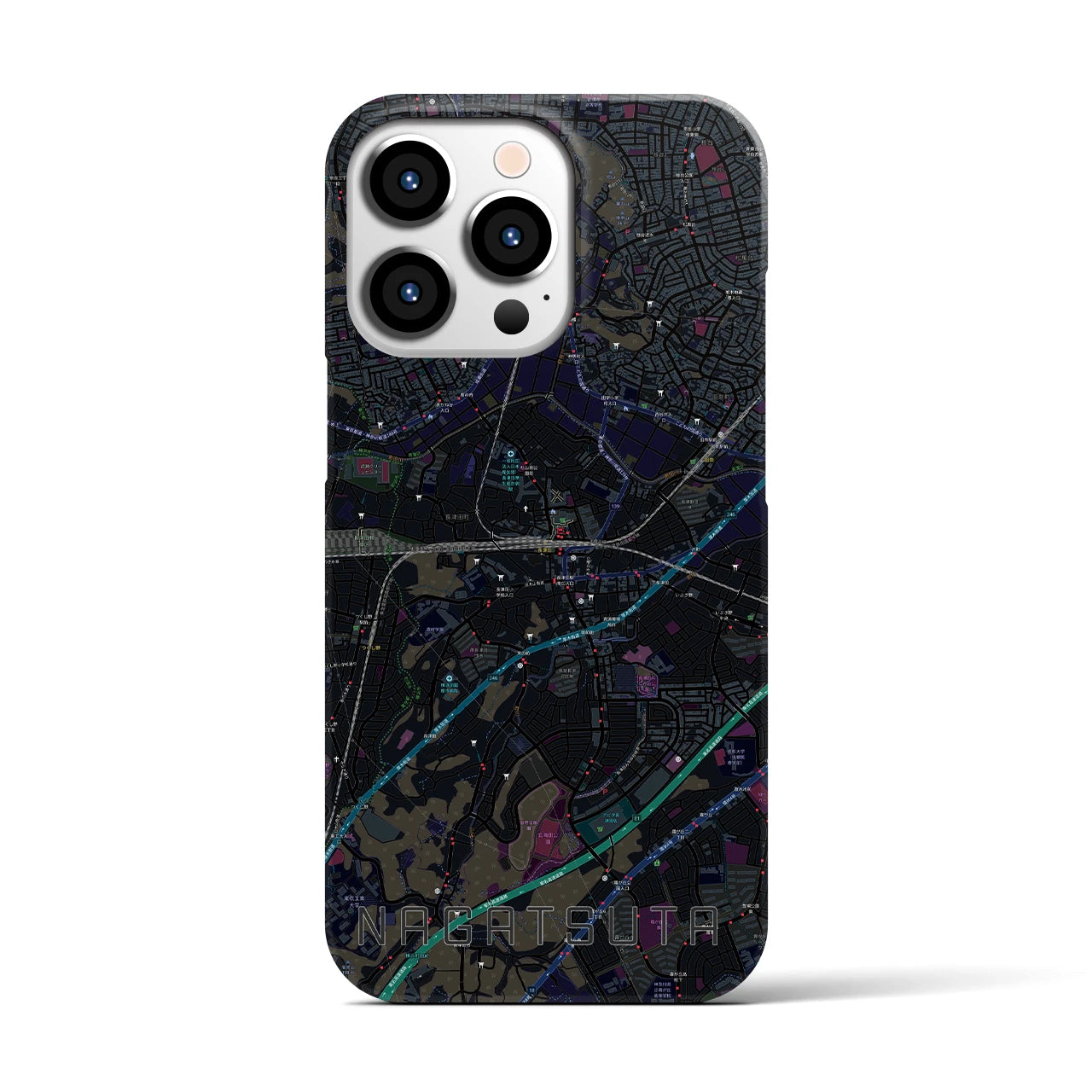 【長津田(神奈川県)】地図柄iPhoneケース(バックカバータイプ)