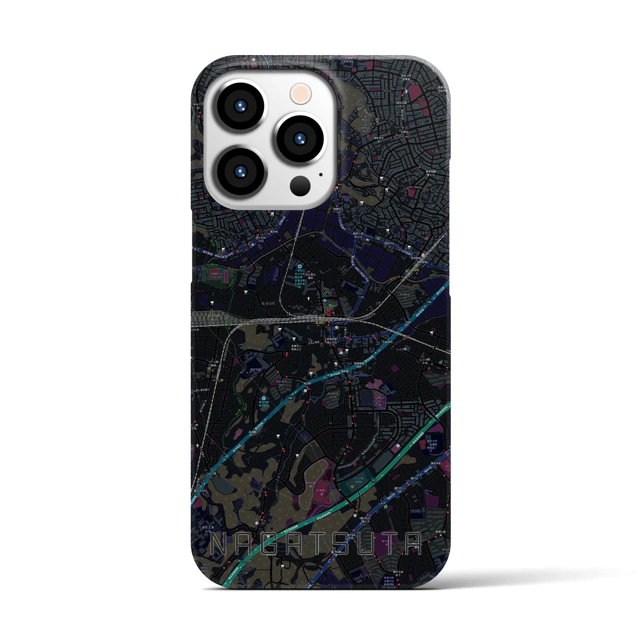 【長津田(神奈川県)】地図柄iPhoneケース(バックカバータイプ)