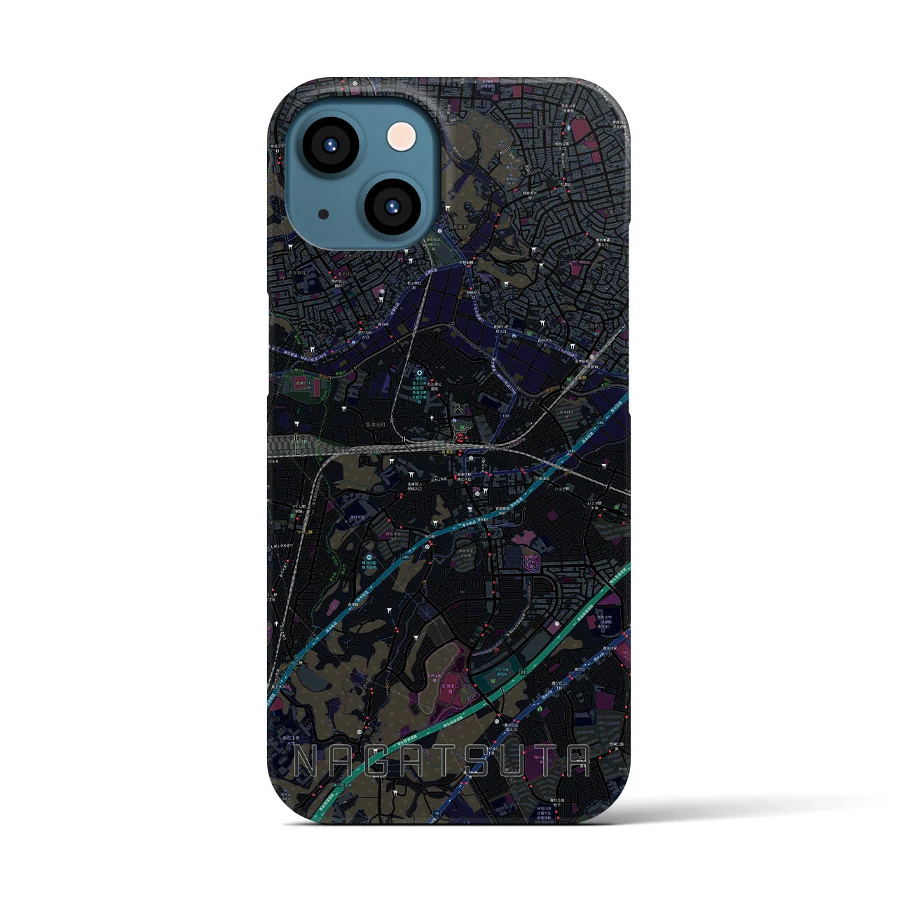 【長津田(神奈川県)】地図柄iPhoneケース(バックカバータイプ)