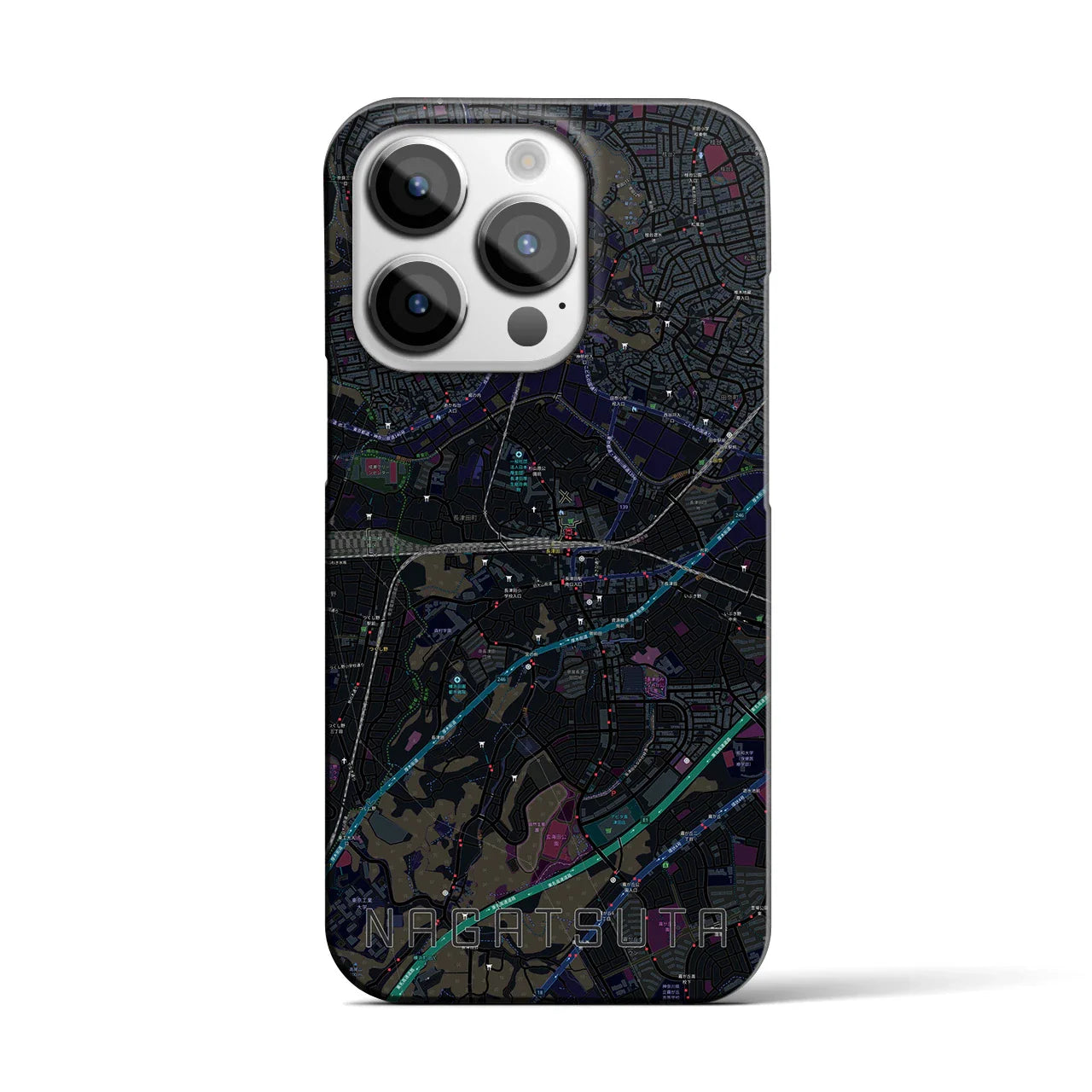 【長津田(神奈川県)】地図柄iPhoneケース(バックカバータイプ)