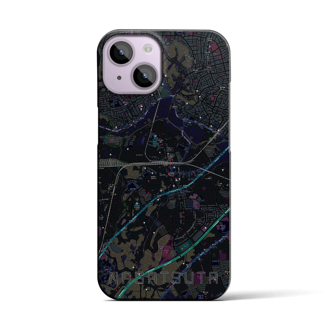 【長津田(神奈川県)】地図柄iPhoneケース(バックカバータイプ)