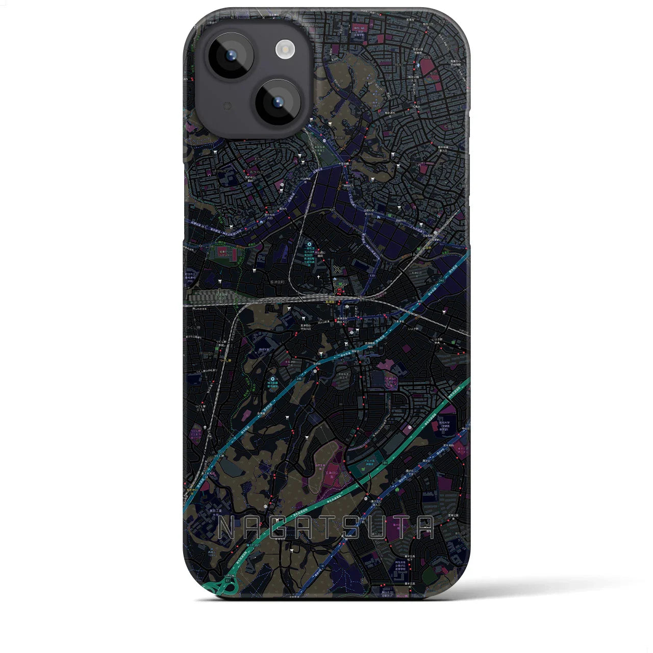 【長津田(神奈川県)】地図柄iPhoneケース(バックカバータイプ)
