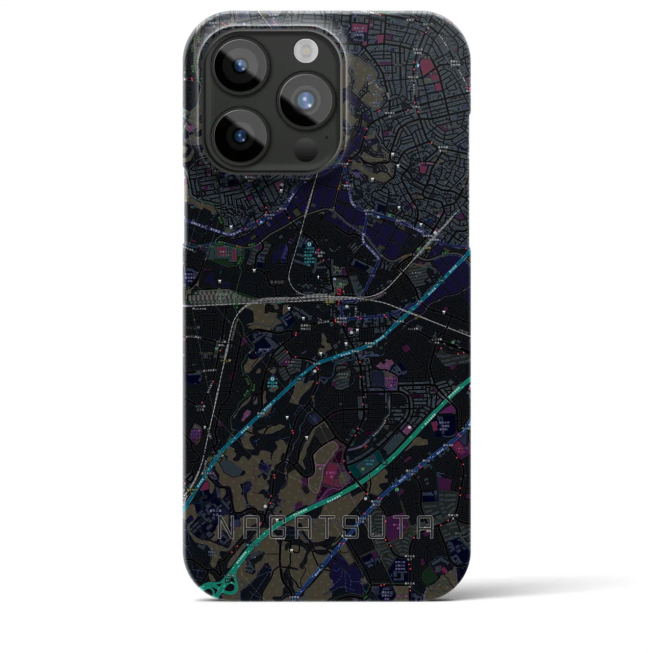 【長津田(神奈川県)】地図柄iPhoneケース(バックカバータイプ)