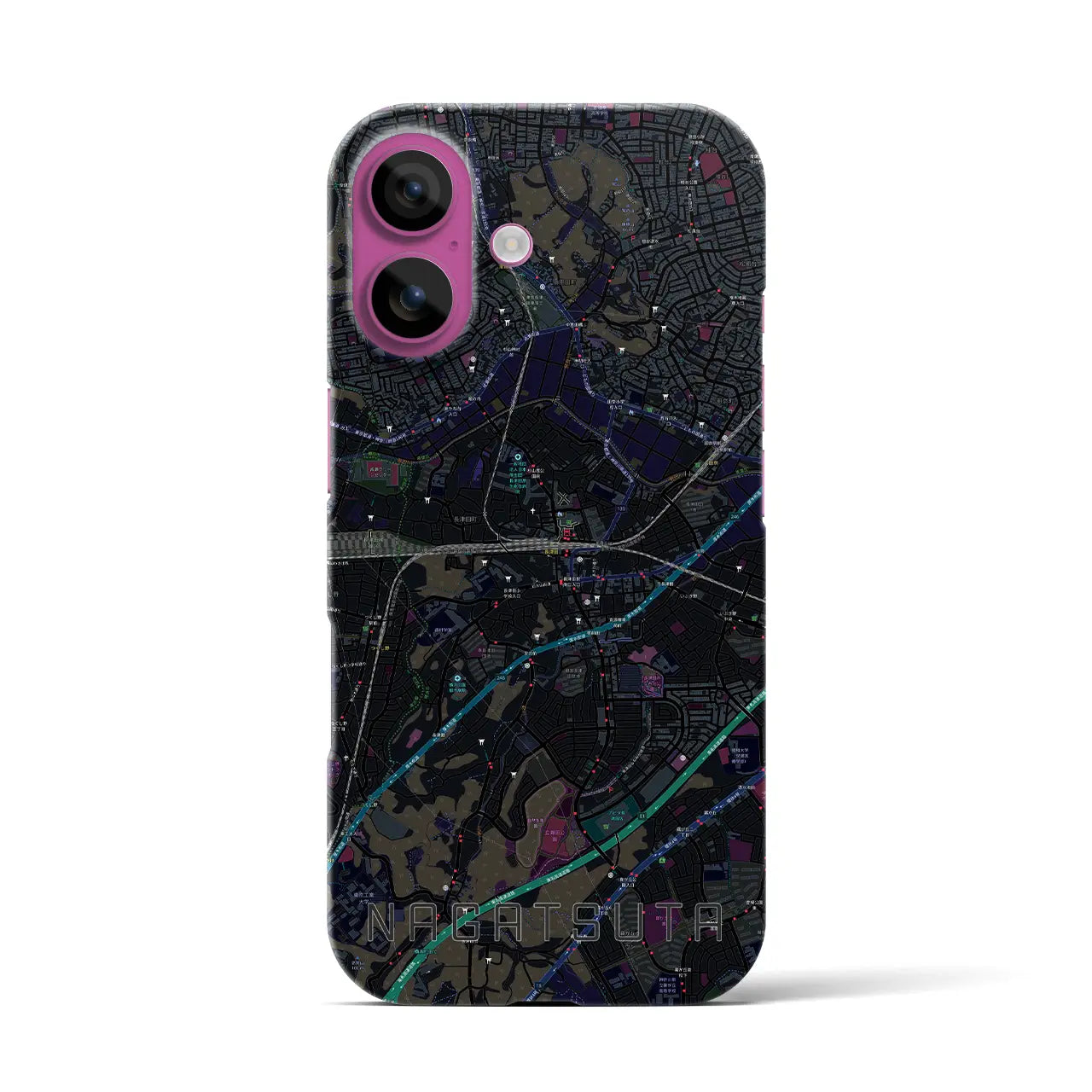 【長津田(神奈川県)】地図柄iPhoneケース(バックカバータイプ)