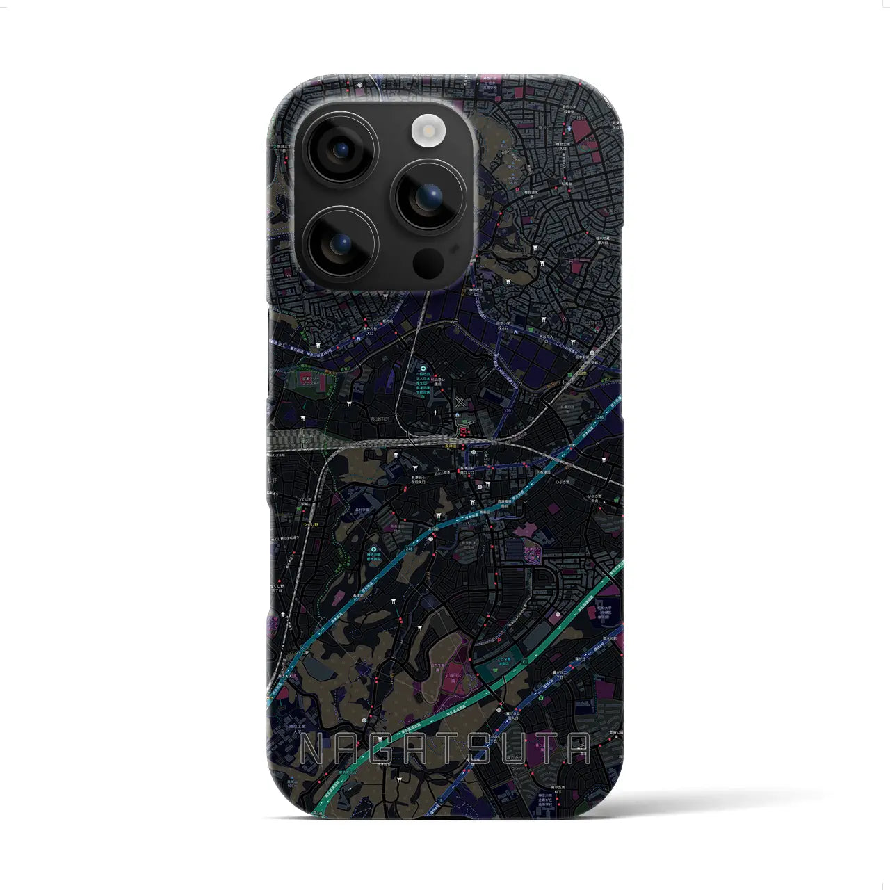 【長津田(神奈川県)】地図柄iPhoneケース(バックカバータイプ)