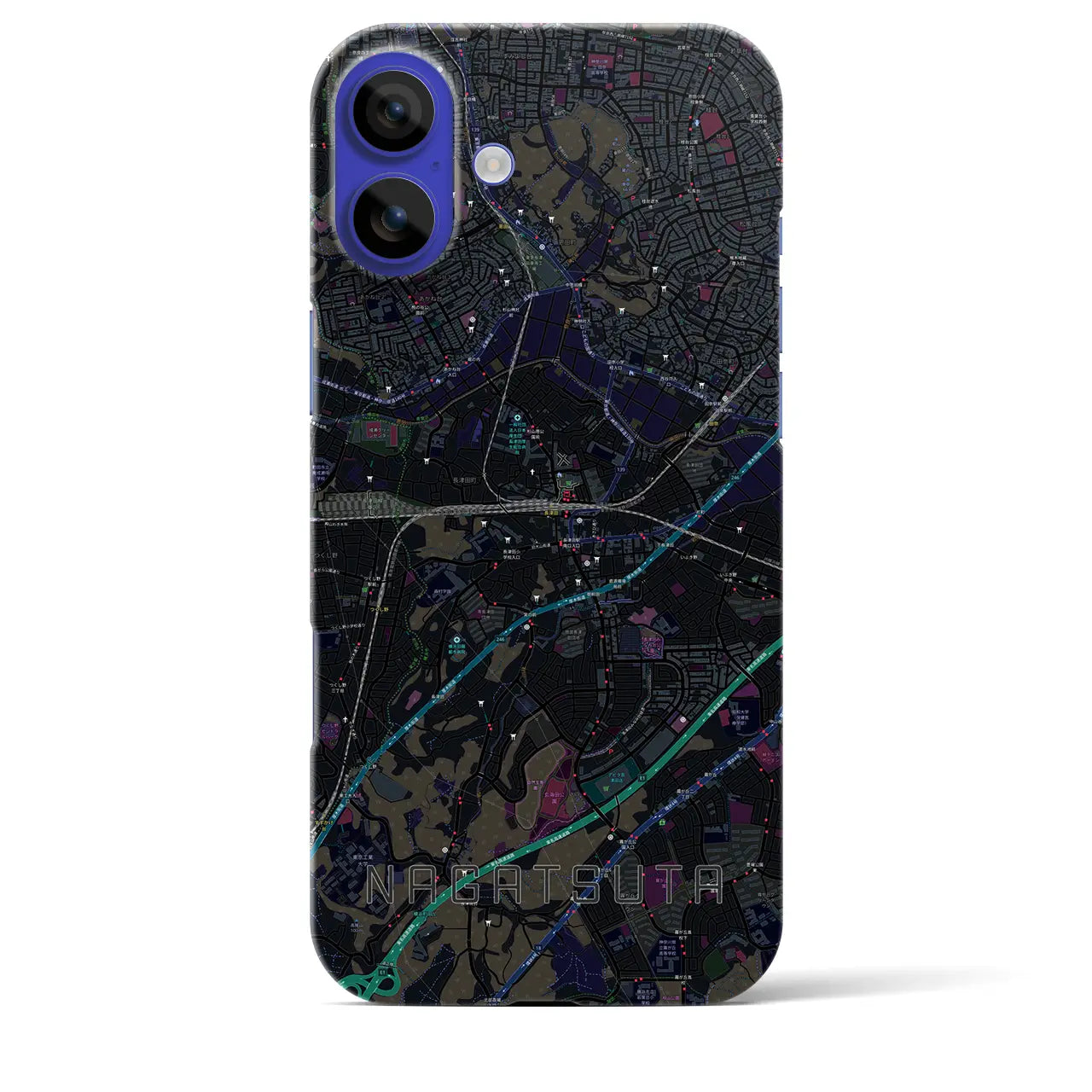 【長津田(神奈川県)】地図柄iPhoneケース(バックカバータイプ)