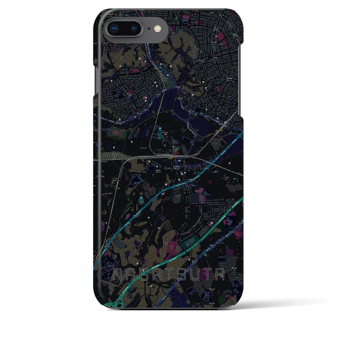 【長津田(神奈川県)】地図柄iPhoneケース(バックカバータイプ)