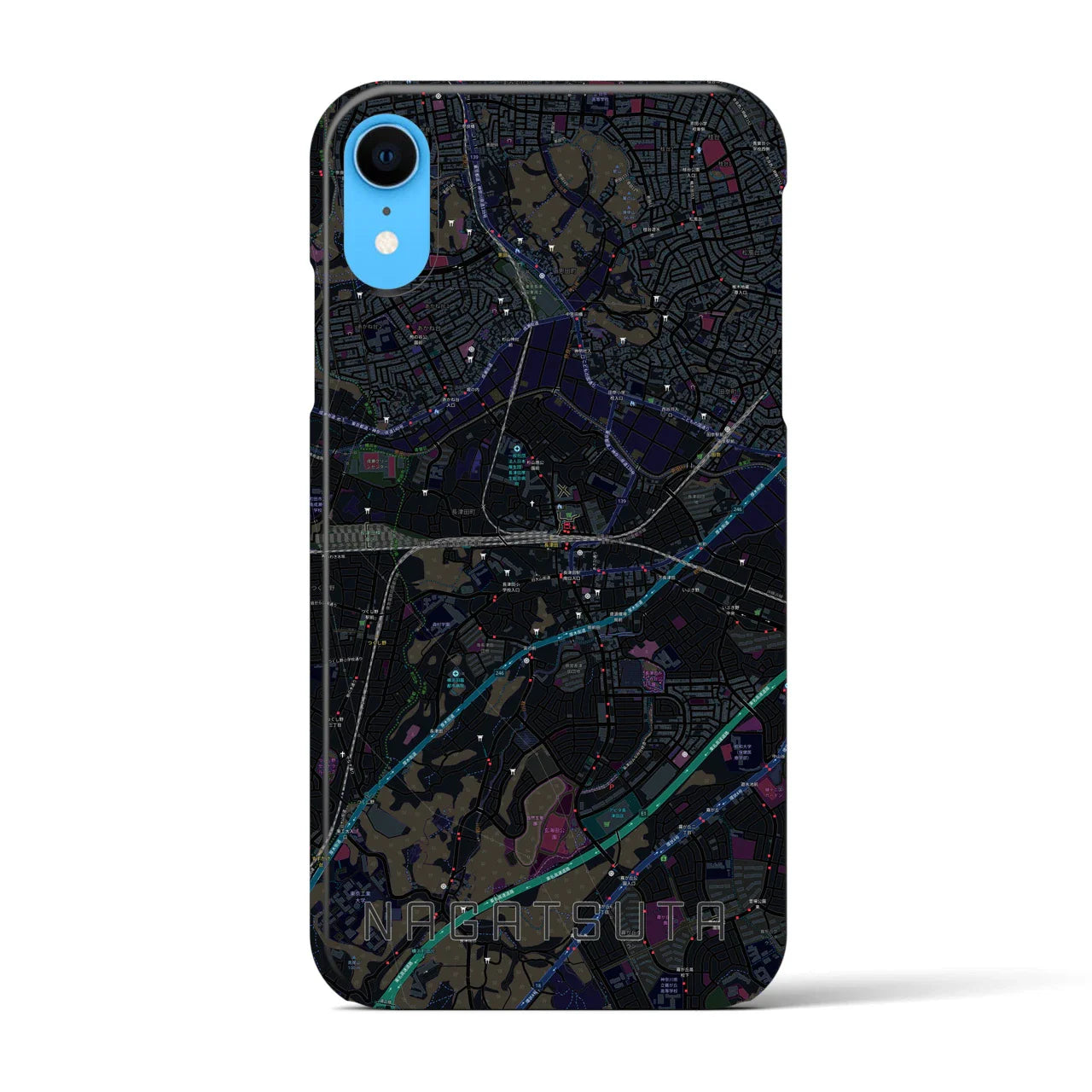 【長津田(神奈川県)】地図柄iPhoneケース(バックカバータイプ)