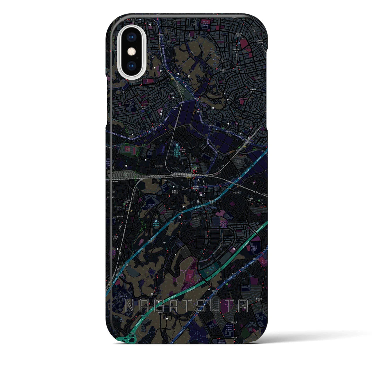 【長津田(神奈川県)】地図柄iPhoneケース(バックカバータイプ)