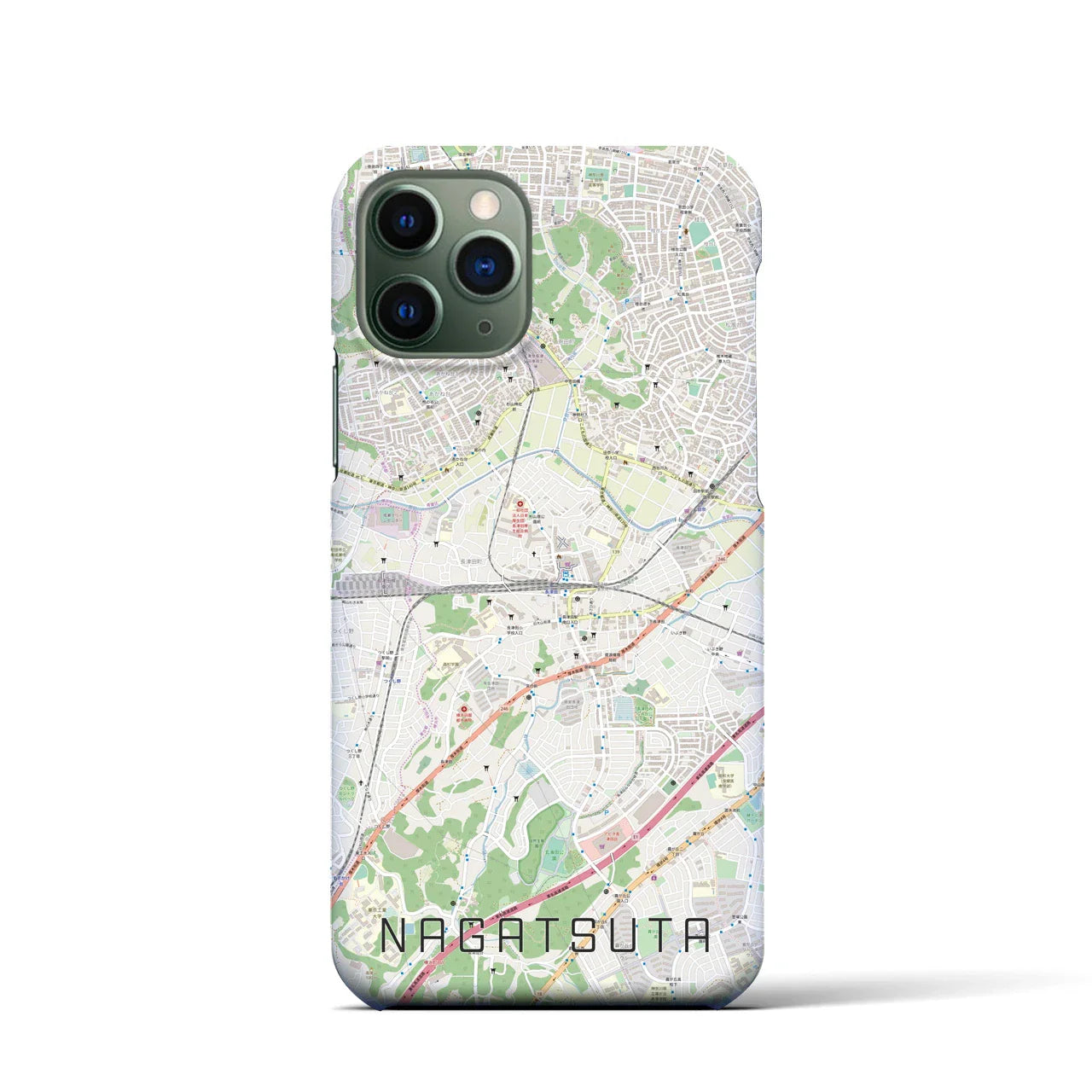 【長津田(神奈川県)】地図柄iPhoneケース(バックカバータイプ)